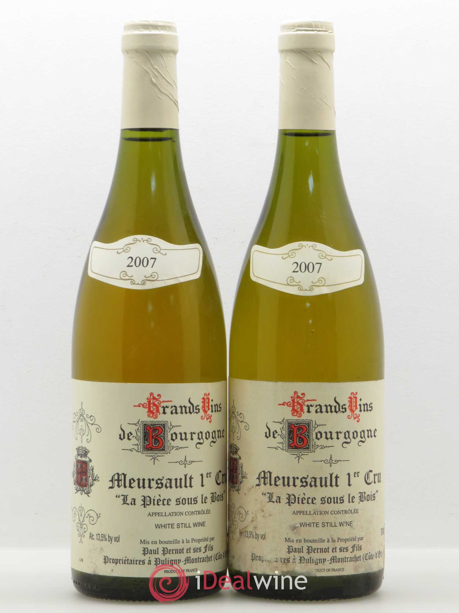 Meursault 1er Cru La Pièce Sous Bois Paul Pernot (sans prix de réserve) 2007 - Posten von 2 Flaschen - 0