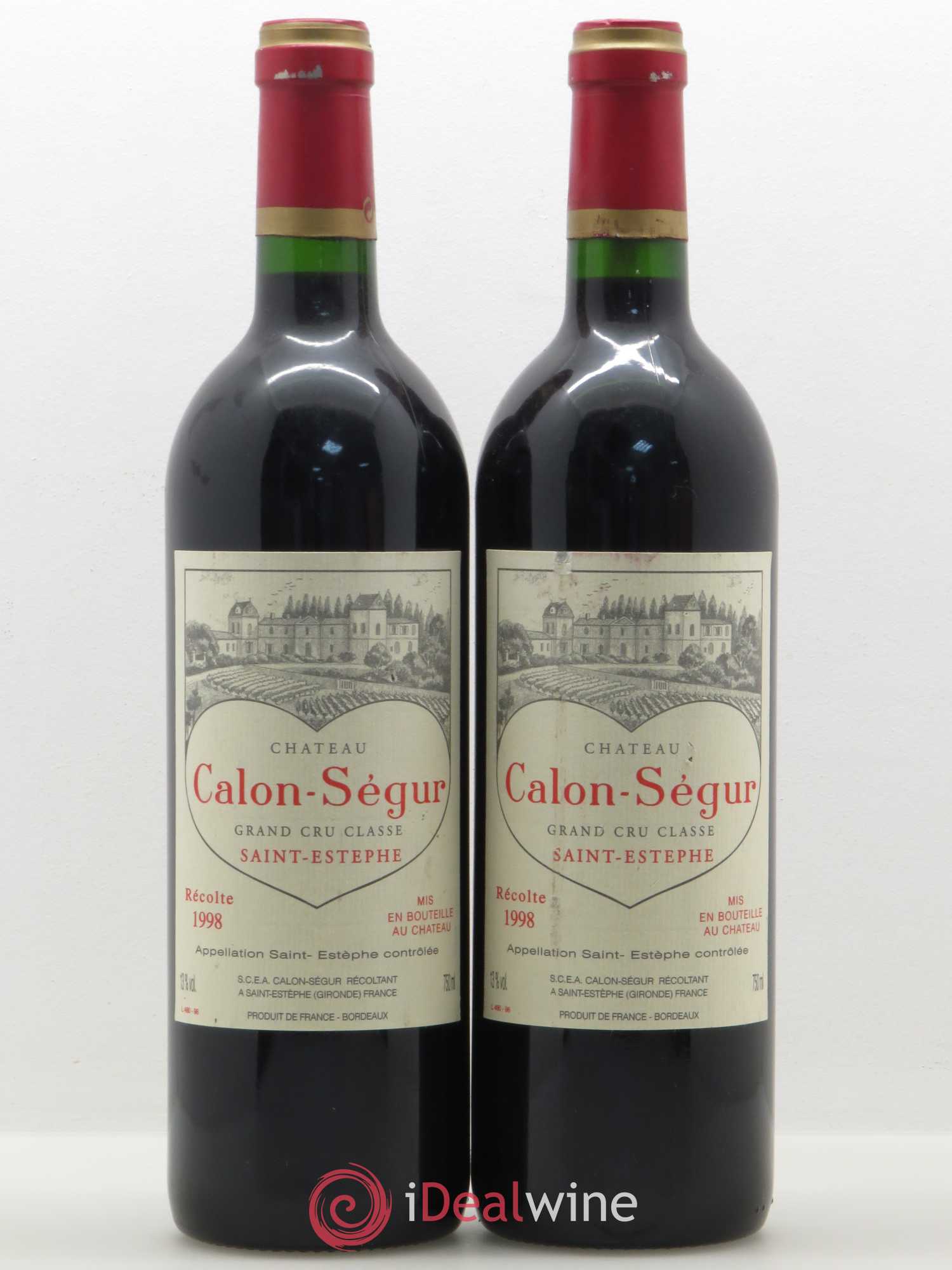 Château Calon Ségur 3ème Grand Cru Classé 1998 - Lot de 2 bouteilles - 0