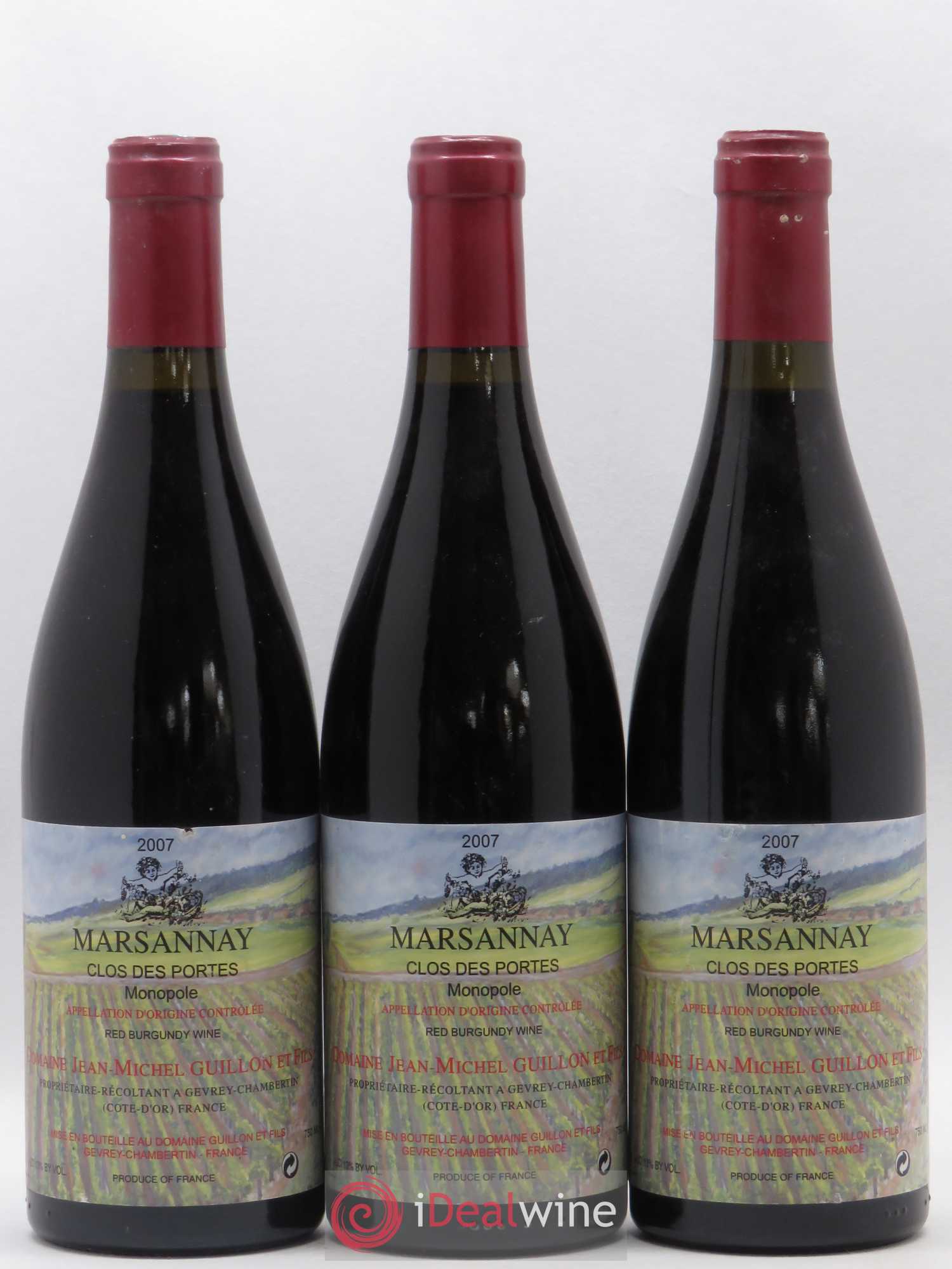 Marsannay Clos des Portes Domaine Guillon (sans prix de réserve) 2007 - Posten von 3 Flaschen - 0