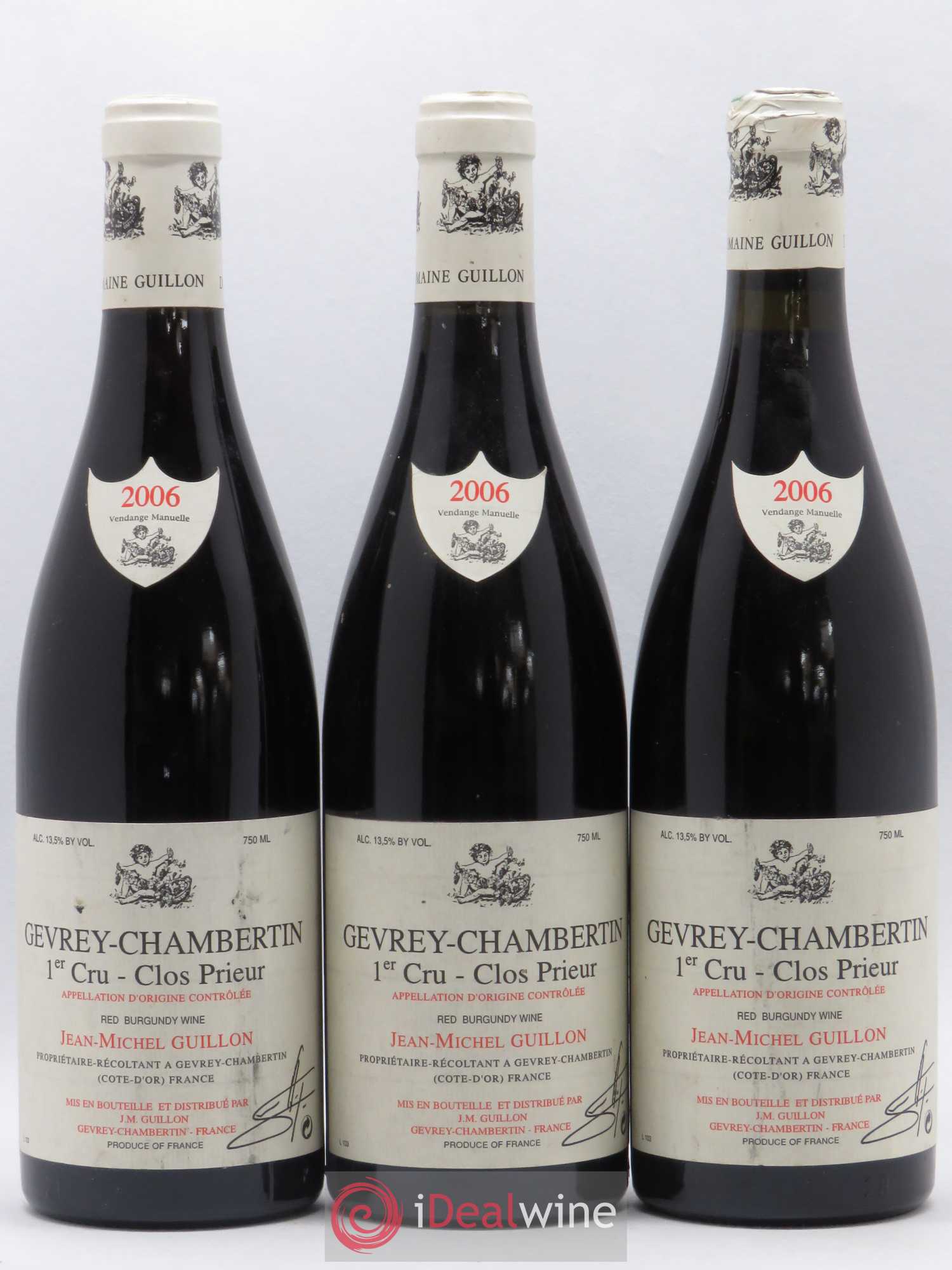 Gevrey-Chambertin 1er Cru Clos Prieur Domaine Guillon 2006 - Posten von 3 Flaschen - 0