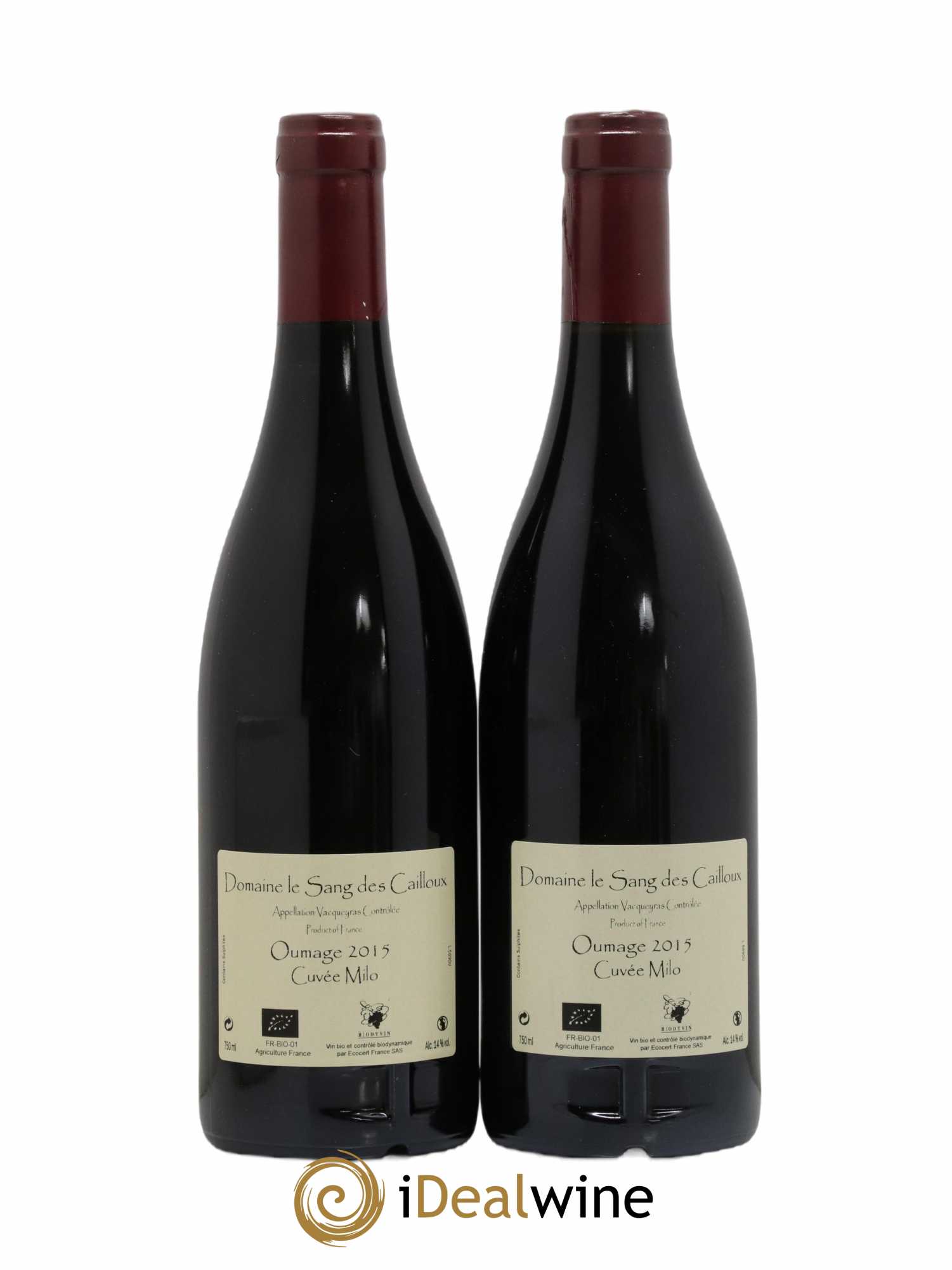 Vacqueyras Oumage Le Sang des Cailloux Cuvée Milo 2015 - Lot de 2 bouteilles - 1