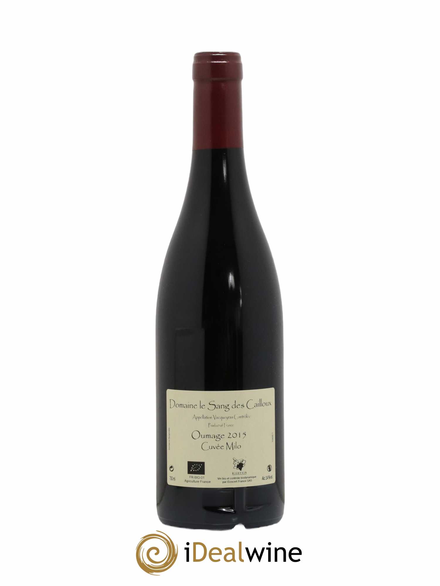 Vacqueyras Oumage Le Sang des Cailloux Cuvée Milo 2015 - Lot de 1 bouteille - 1