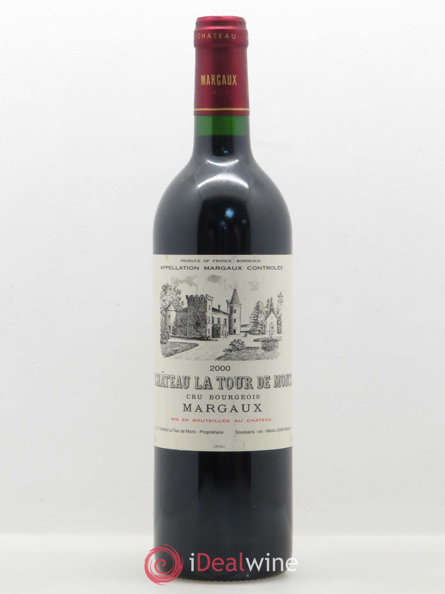 Château la Tour de Mons Cru Bourgeois 2000 - Lot de 1 bouteille - 0