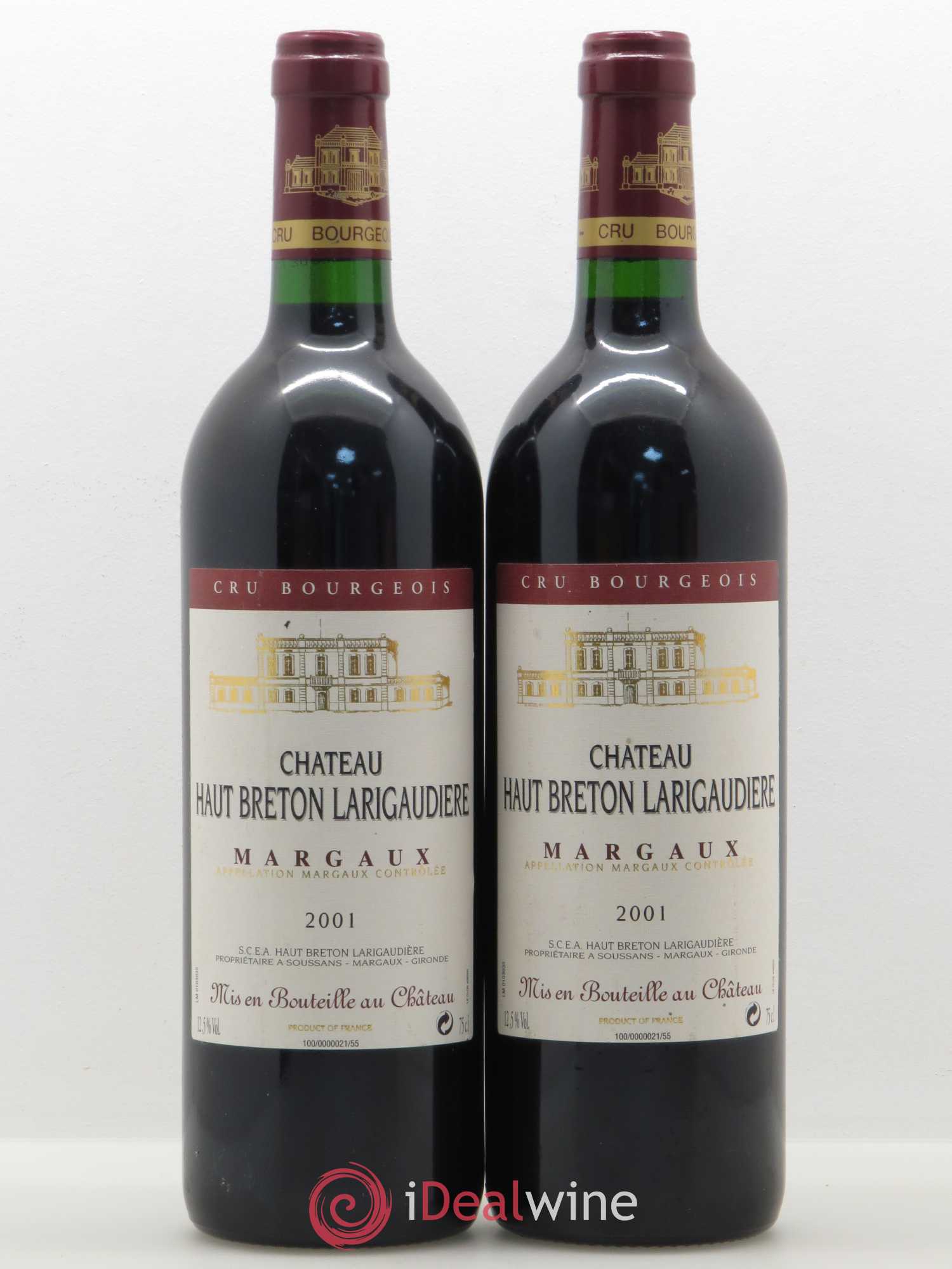 Château Haut Breton Larigaudière Cru Bourgeois (sans prix de réserve) 2001 - Lot de 2 bouteilles - 0