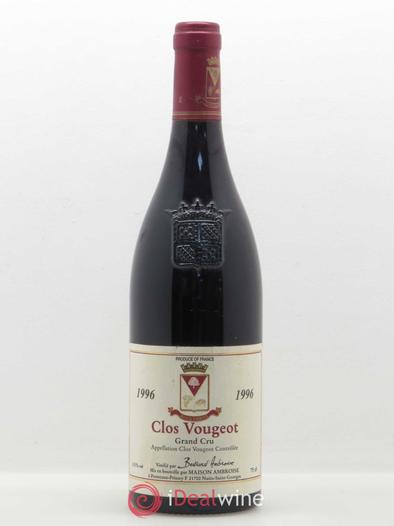 Clos de Vougeot Grand Cru Bertrand Ambroise 1996 - Lot de 1 bouteille - 0