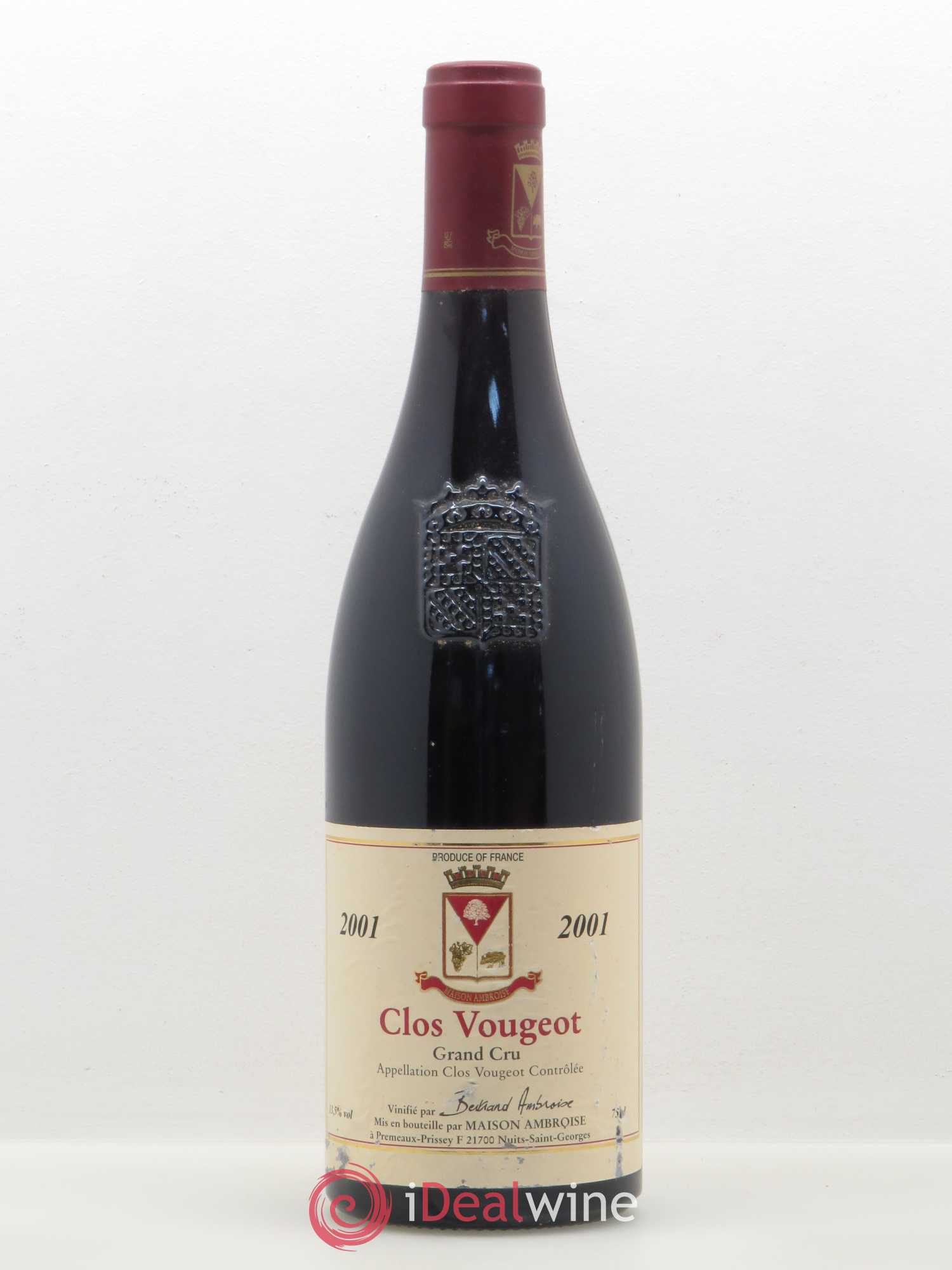 Clos de Vougeot Grand Cru Bertrand Ambroise 2001 - Lot de 1 bouteille - 0