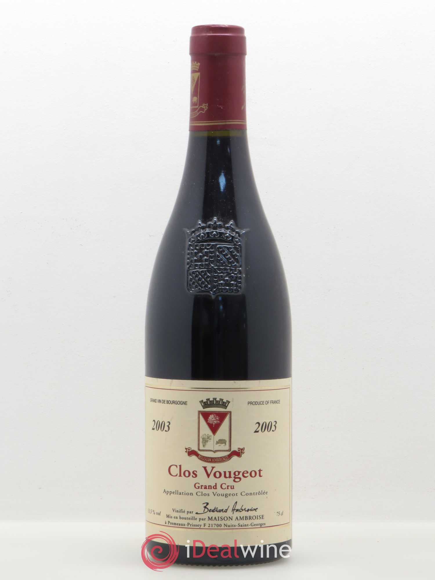Clos de Vougeot Grand Cru Bertrand Ambroise 2003 - Lot de 1 bouteille - 0