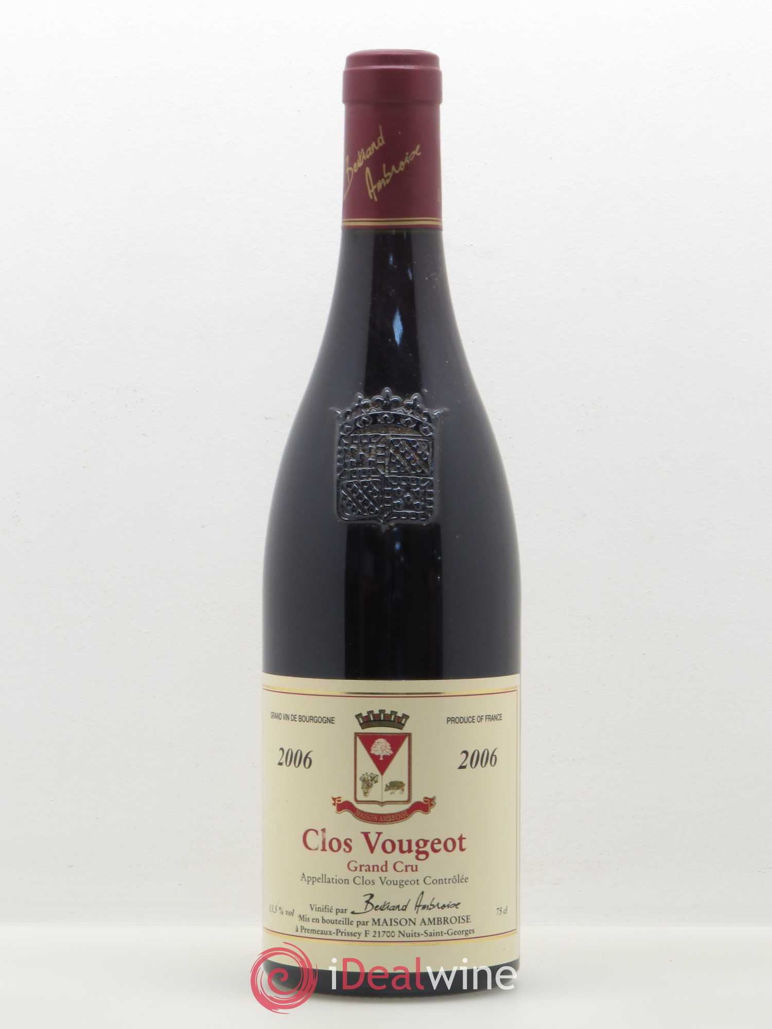 Clos de Vougeot Grand Cru Bertrand Ambroise (sans prix de réserve) 2006 - Posten von 1 Flasche - 0