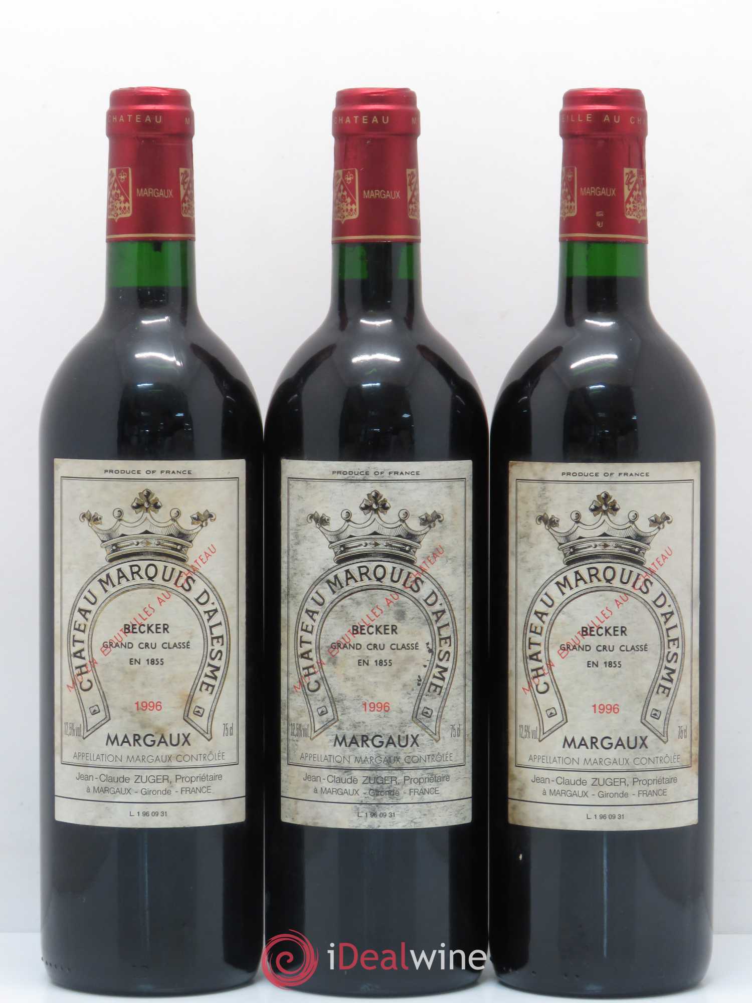 Château Marquis d'Alesme 1996 - Lot de 12 bouteilles - 1