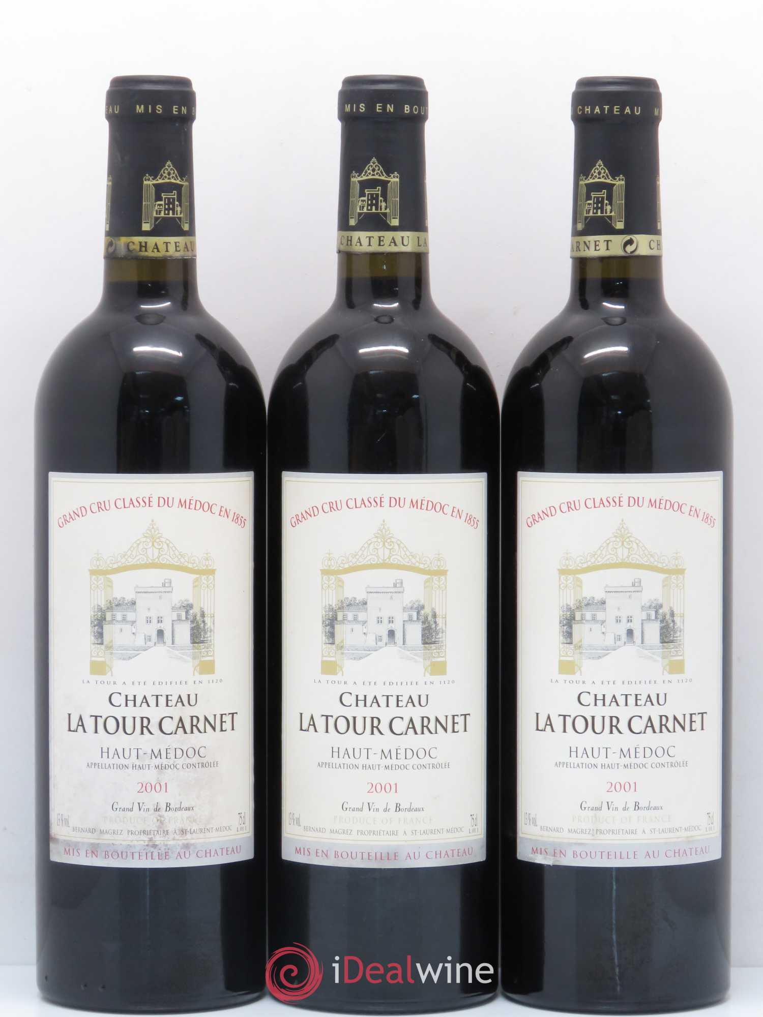 Château la Tour Carnet 4ème Grand Cru Classé 2001 - Lot de 12 bouteilles - 3