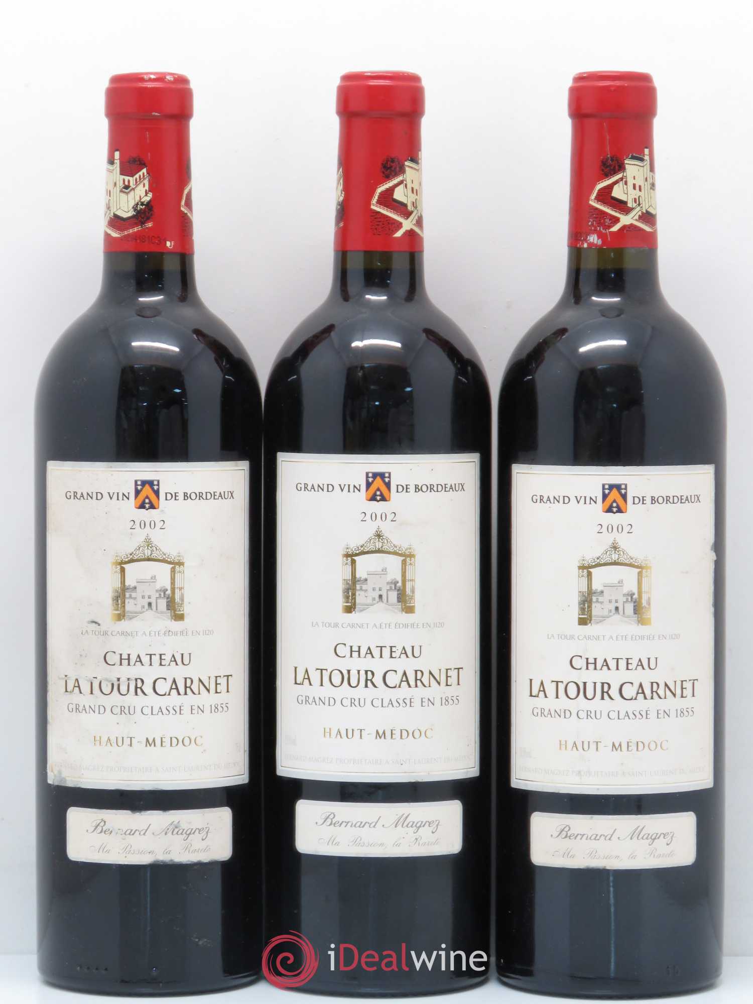 Château la Tour Carnet 4ème Grand Cru Classé 2002 - Lot de 6 bouteilles - 1