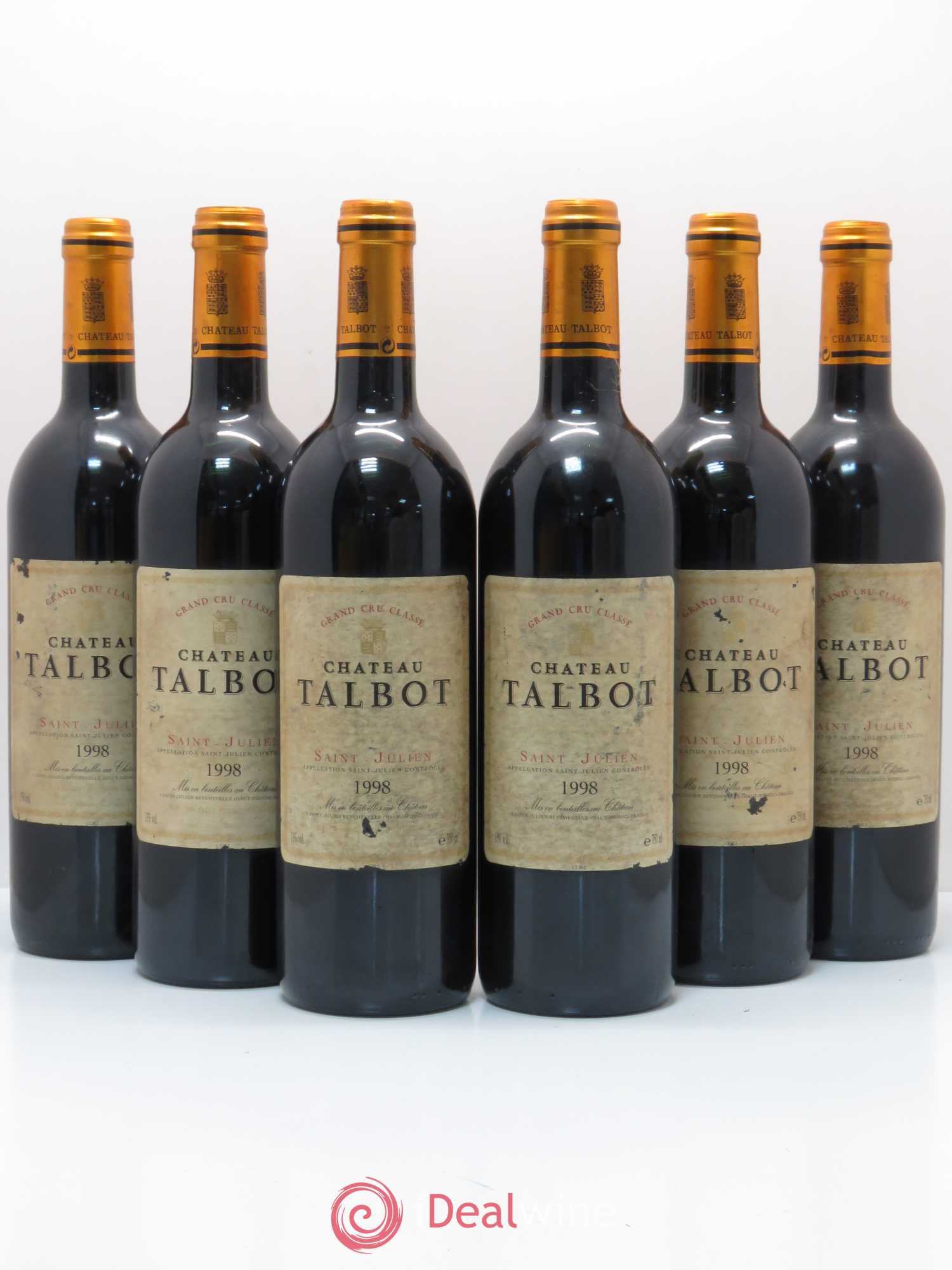 Château Talbot 4ème Grand Cru Classé 1998 - Lot de 6 bouteilles - 0