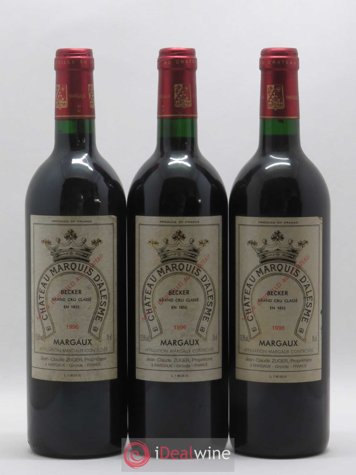 Château Marquis d'Alesme 1996 - Lot de 12 bouteilles - 1