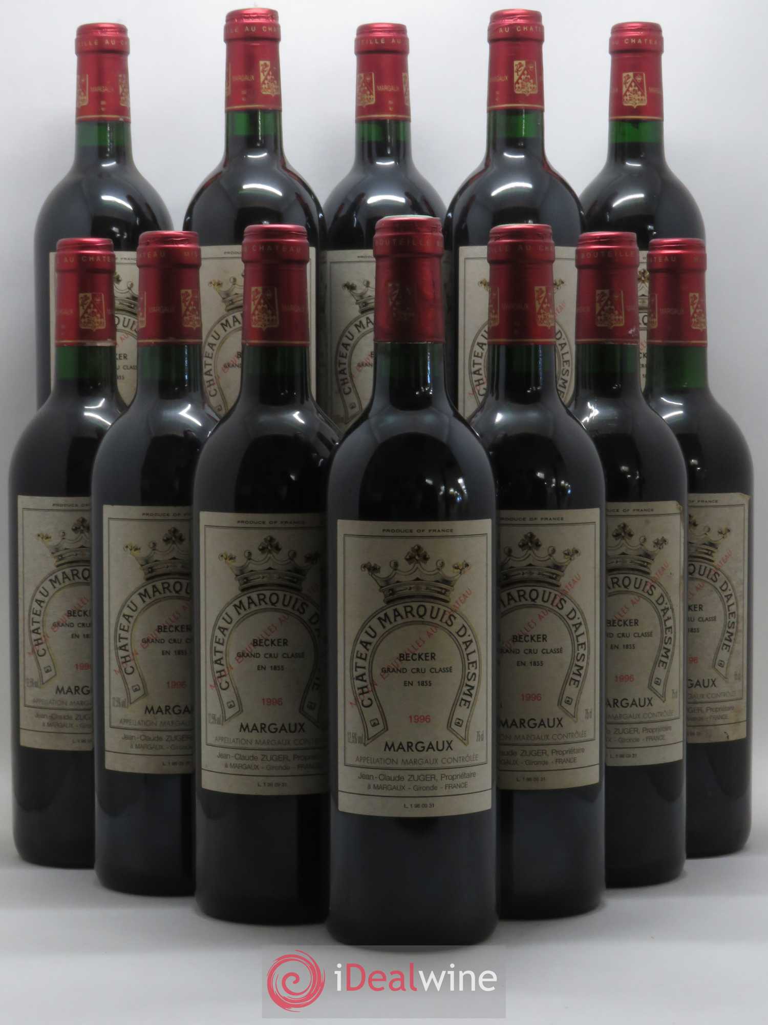 Château Marquis d'Alesme 1996 - Lot de 12 bouteilles - 0