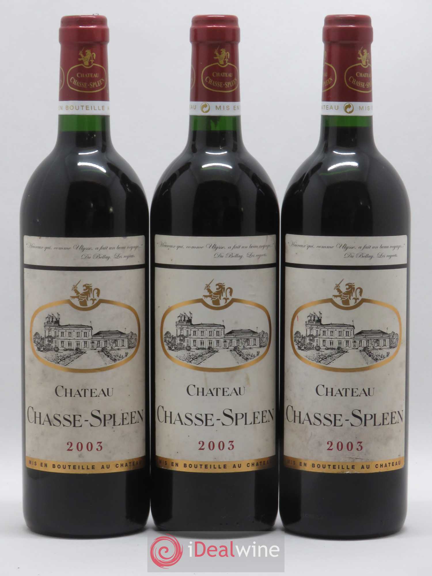 Château Chasse Spleen 2003 - Lot de 3 bouteilles - 0