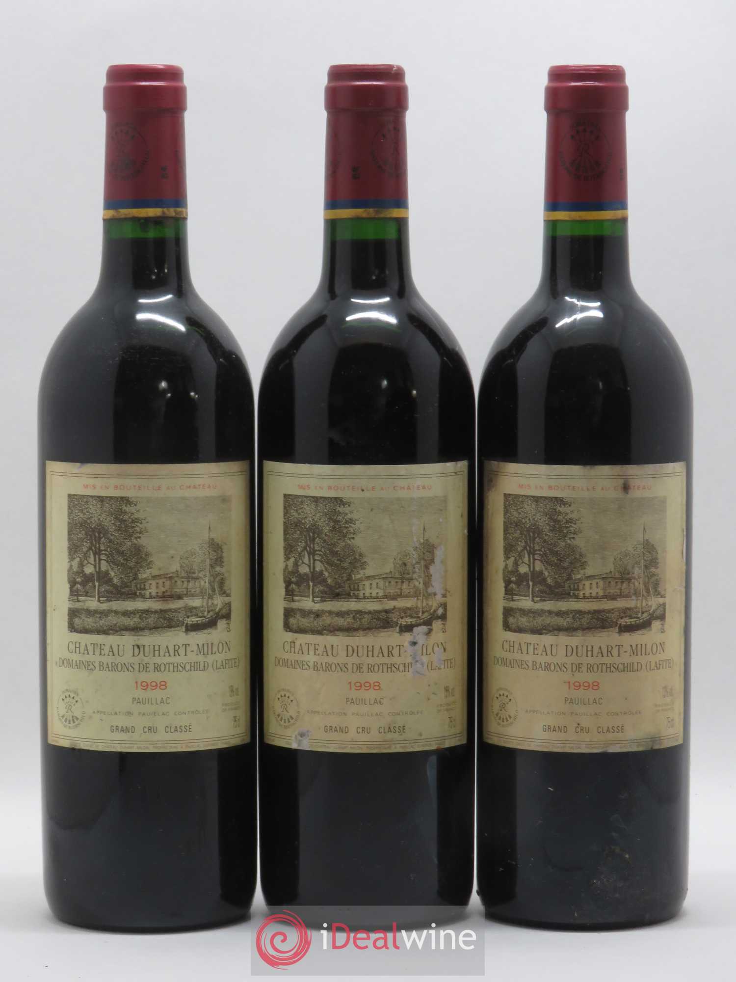 Château Duhart-Milon 4ème Grand Cru Classé 1998 - Lot de 3 bouteilles - 0
