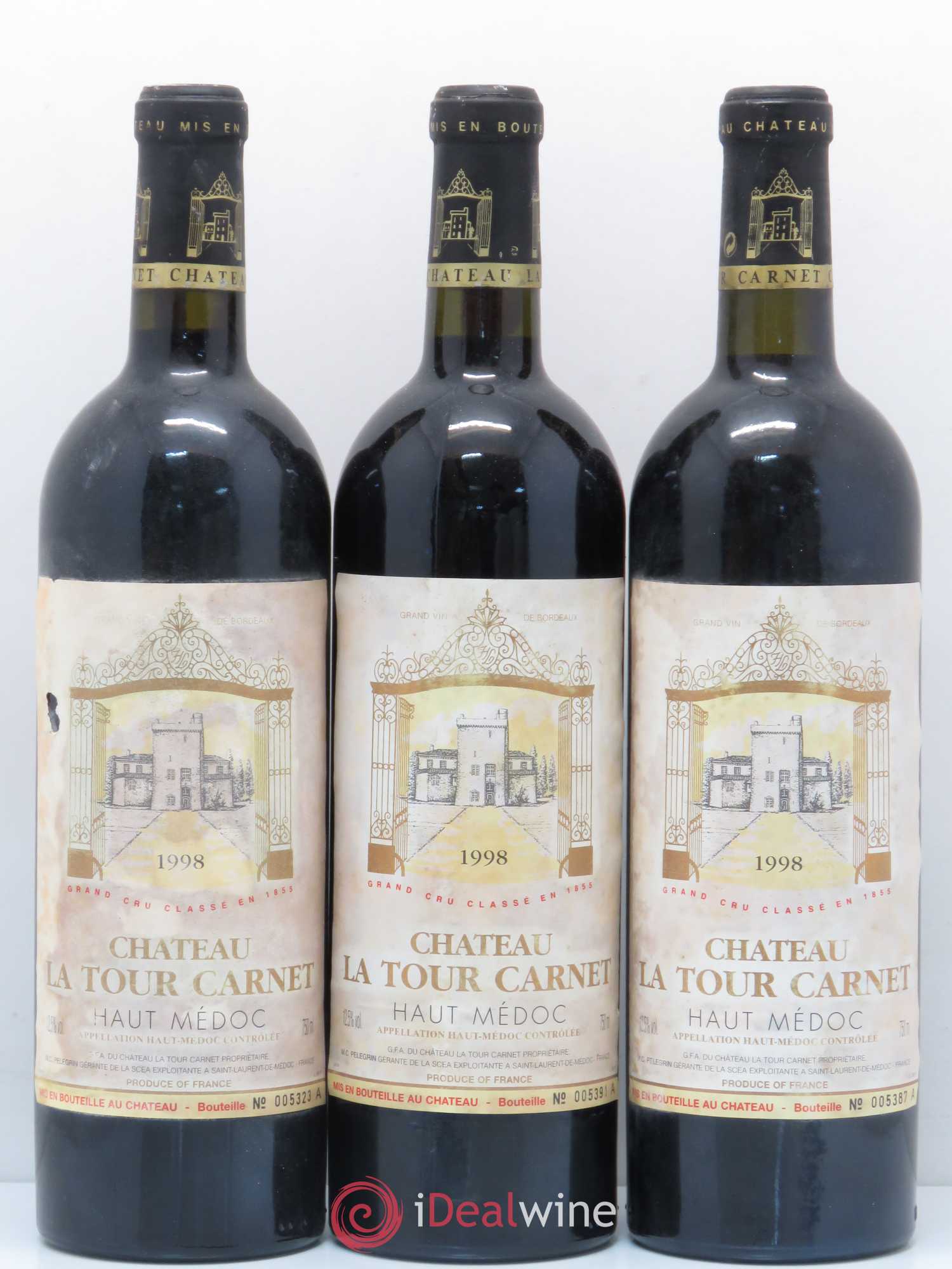 Château la Tour Carnet 4ème Grand Cru Classé 1998 - Lot de 6 bouteilles - 2