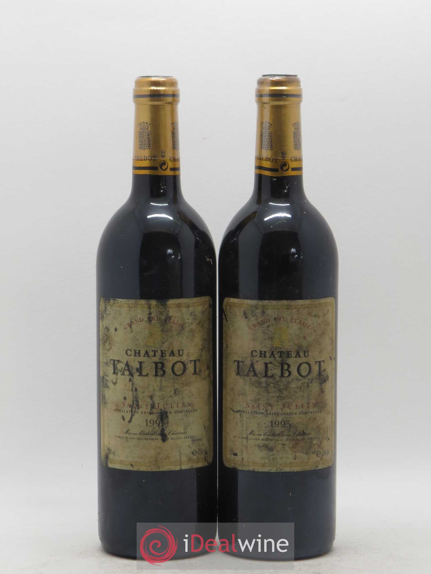 Château Talbot 4ème Grand Cru Classé 1995 - Lot de 2 bouteilles - 0