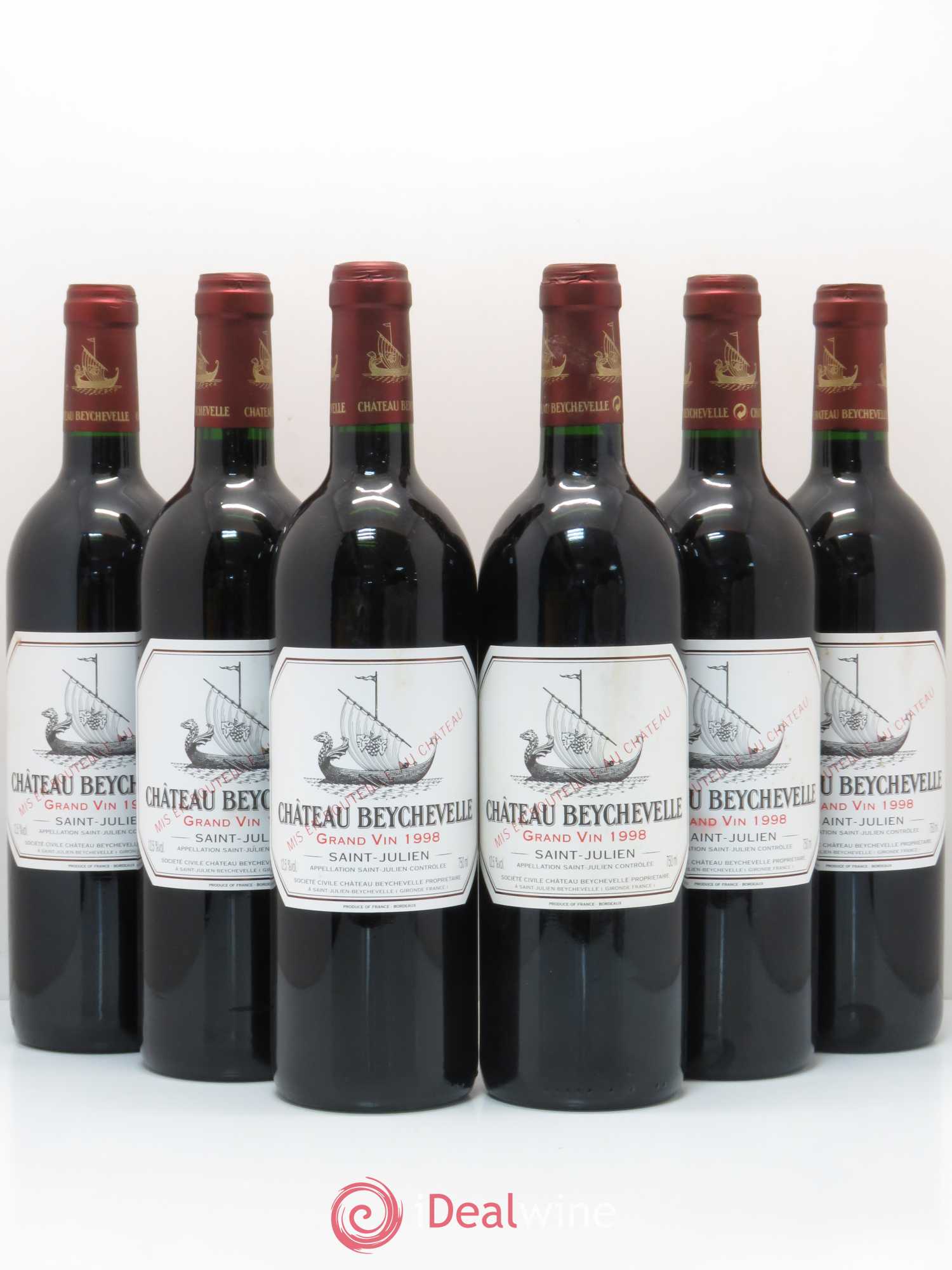 Château Beychevelle 4ème Grand Cru Classé 1998 - Lot de 6 bouteilles - 0