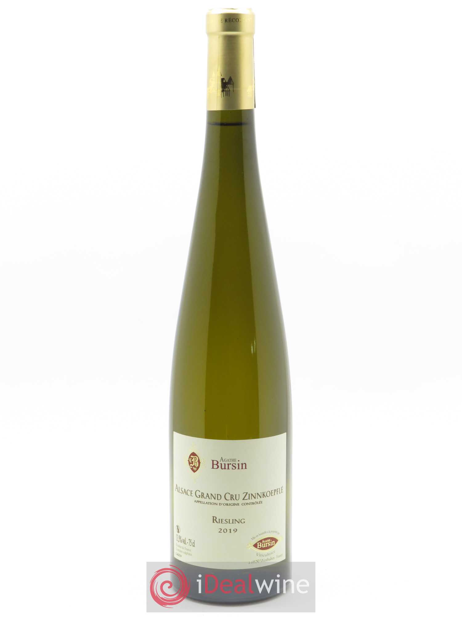 Alsace Riesling Grand Cru Zinnkoepflé Agathe Bursin 2019 - Lot de 1 bouteille - 0