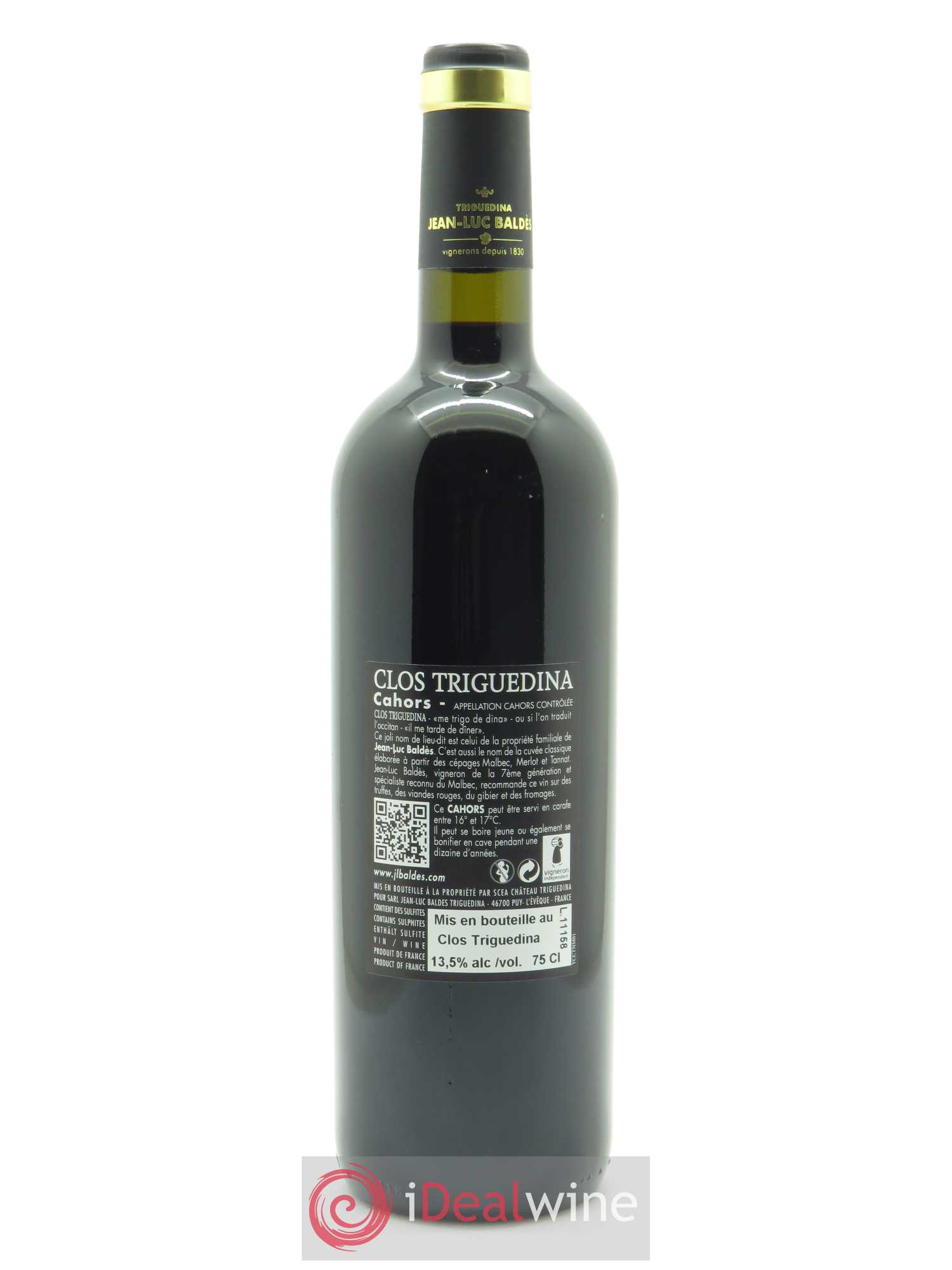 Cahors Clos Triguedina Jean-Luc Baldès 2009 - Lot de 1 bouteille - 1
