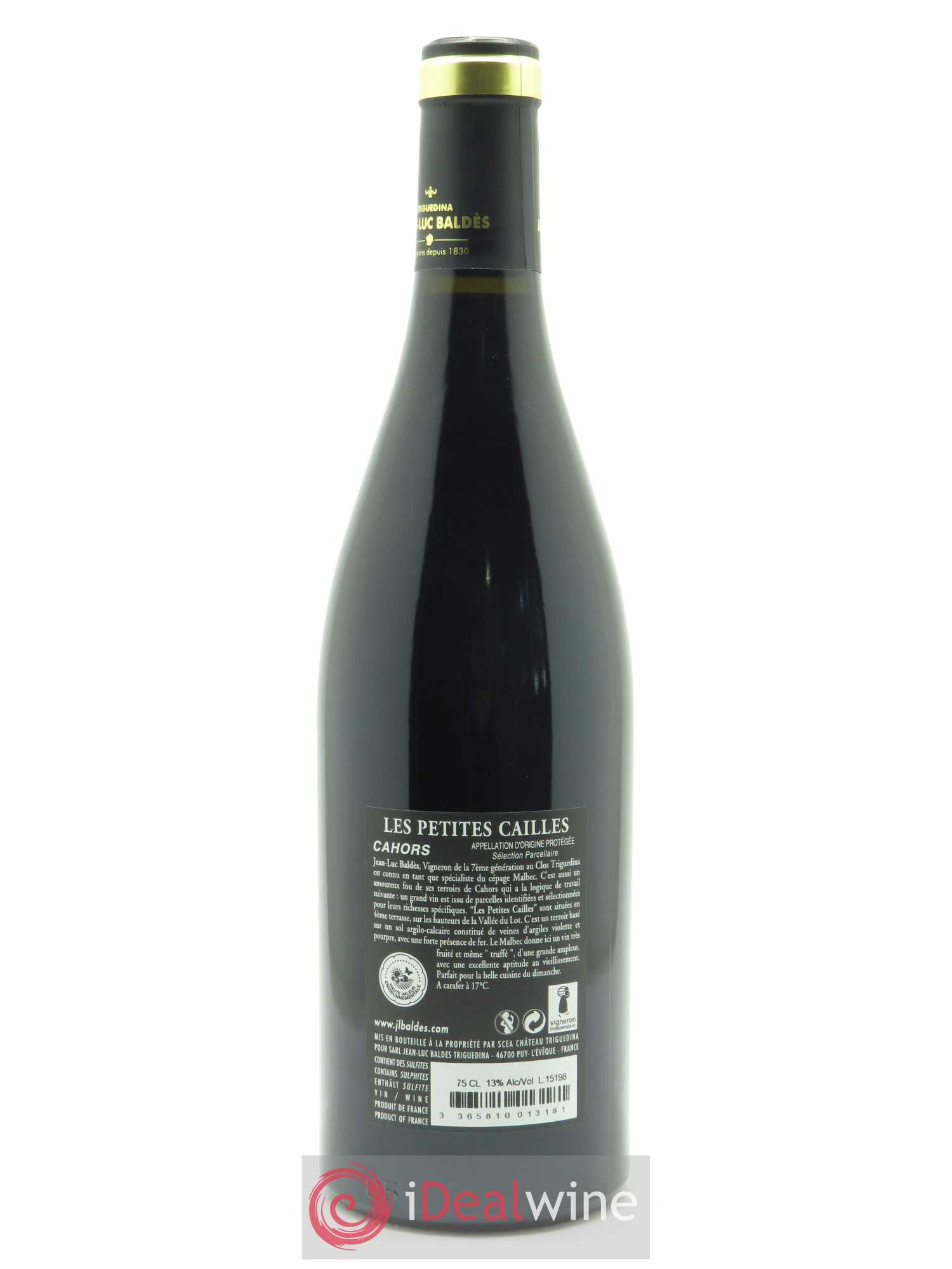 Cahors Clos Triguedina Petites Cailles Jean-Luc Baldès 2013 - Lot de 1 bouteille - 1