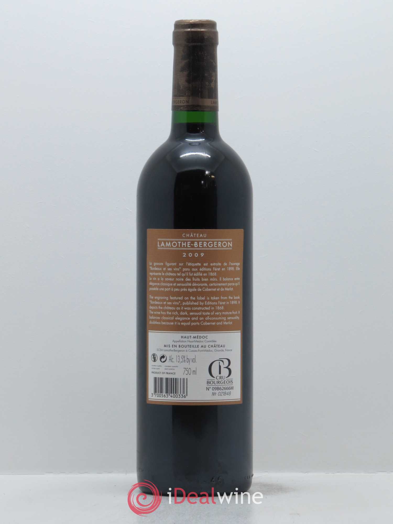 Château Lamothe Bergeron Cru Bourgeois 2009 - Lot de 1 bouteille - 1