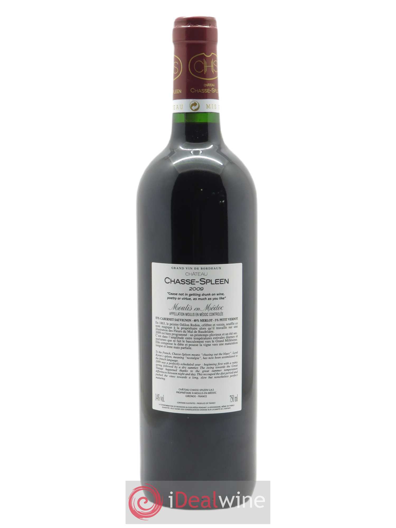 Château Chasse Spleen 2009 - Lot de 1 bouteille - 1