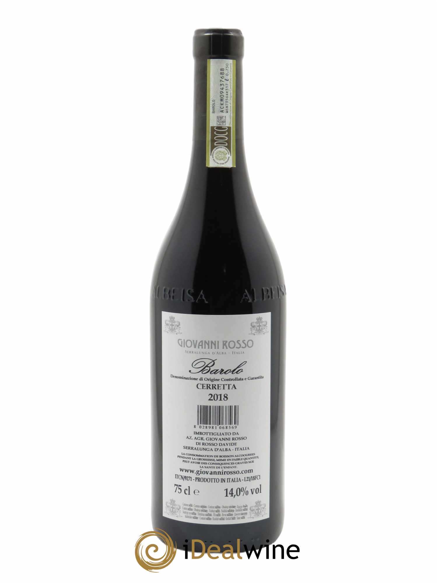 Barolo DOCG Cerretta Giovanni Rosso 2018 - Lot of 1 bottle - 1