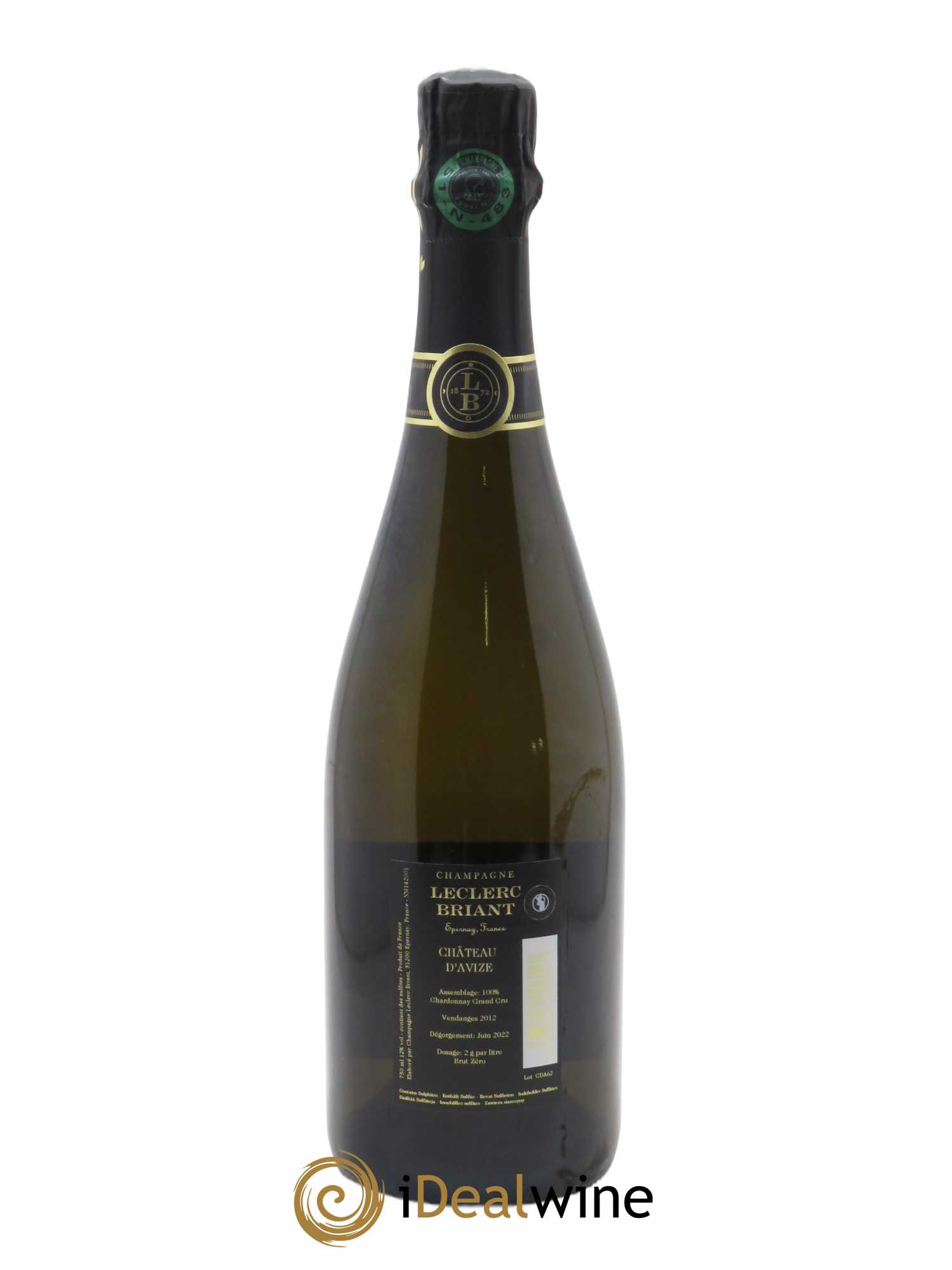 Château d'Avize Blanc de Blancs Brut Zéro Leclerc Briant 2012 - Lot of 1 bottle - 1