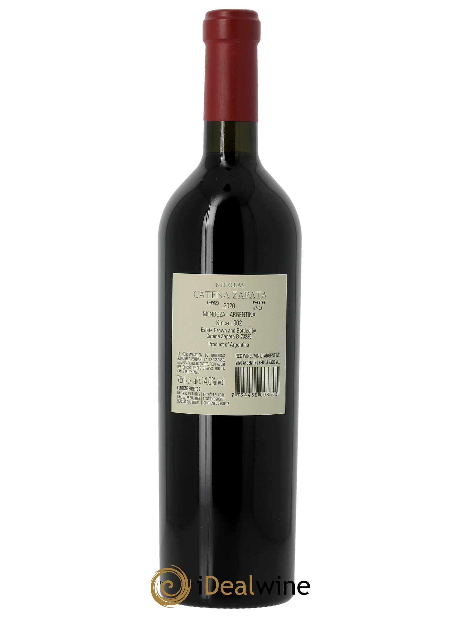 Mendoza Catena Zapata Nicolas (OWC if 6 bt) 2020 - Lot of 1 bottle - 1
