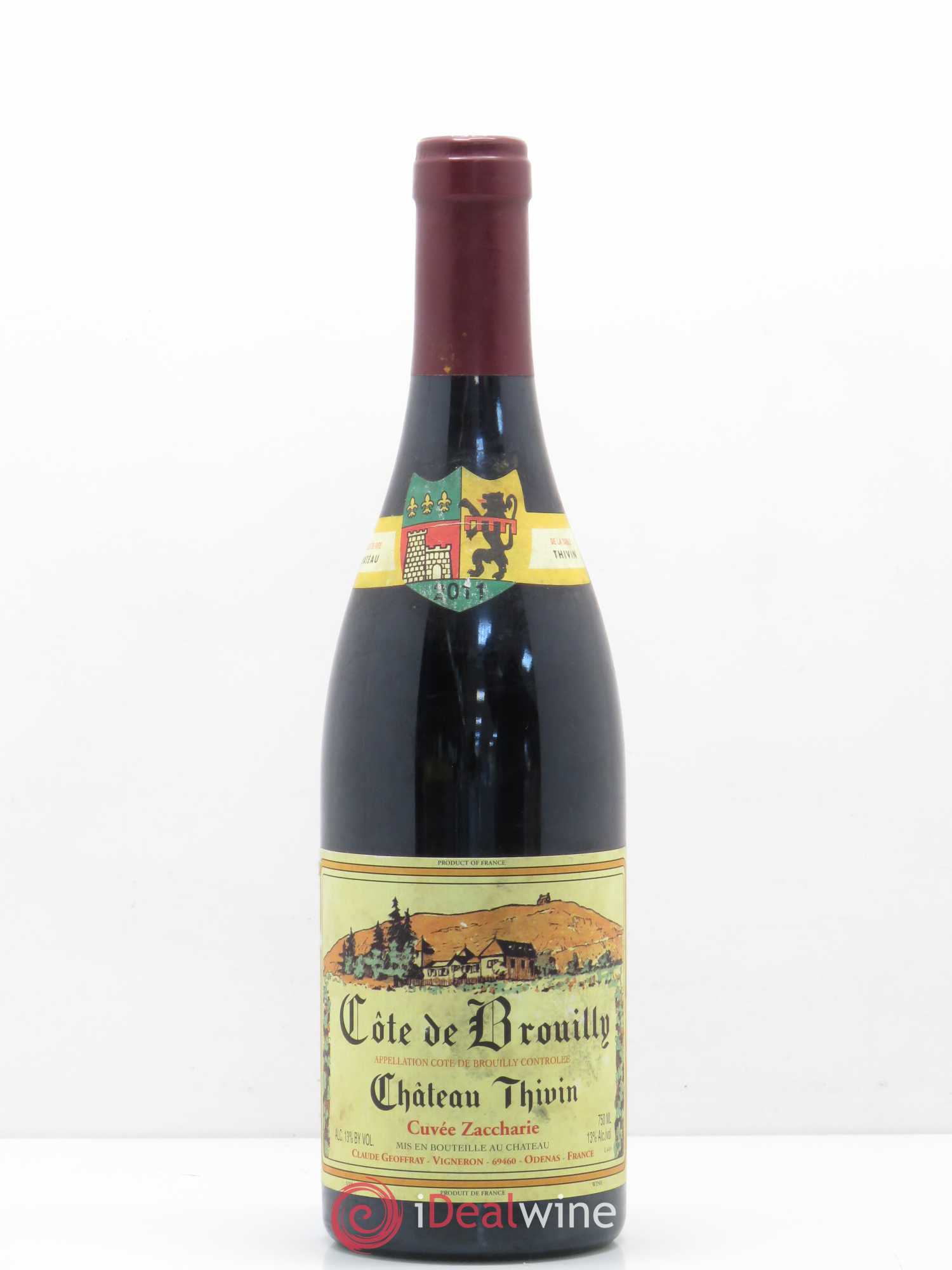 Côte de Brouilly Cuvée Zaccharie Château Thivin 2011 - Lot de 1 bouteille - 0