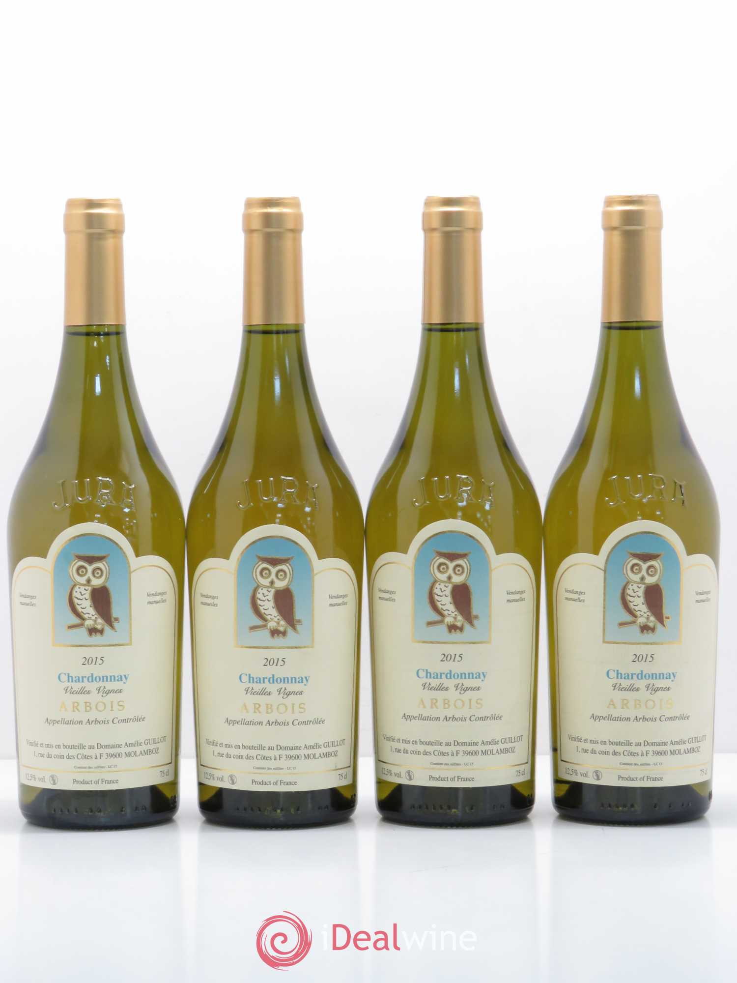Arbois Chardonnay Vieilles Vignes Domaine Guillot (sans prix de réserve) 2015 - Posten von 4 Flaschen - 0