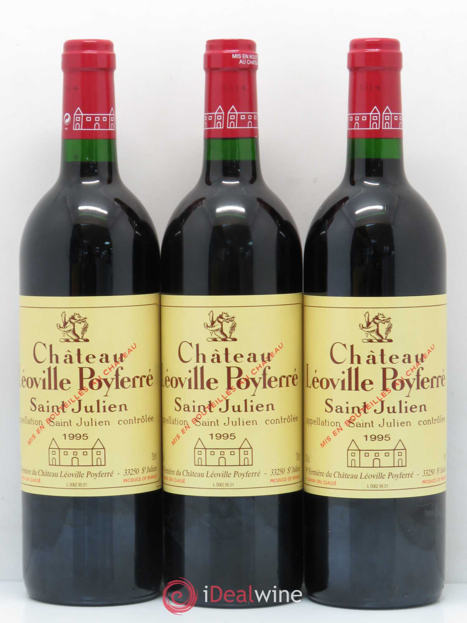 Château Léoville Poyferré 2ème Grand Cru Classé 1995 - Lot de 3 bouteilles - 0