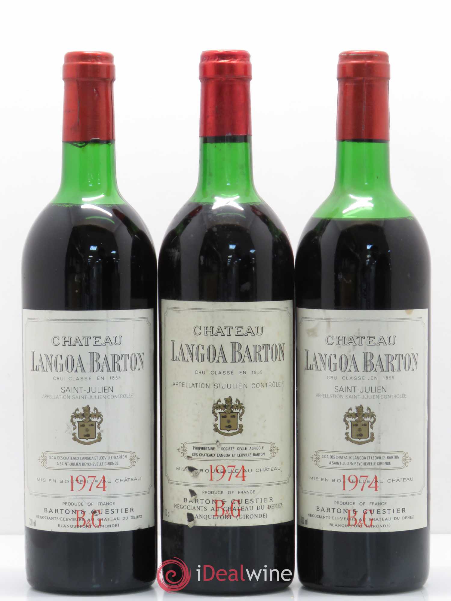 Château Langoa Barton 3ème Grand Cru Classé 1974 - Lot de 5 bouteilles - 1