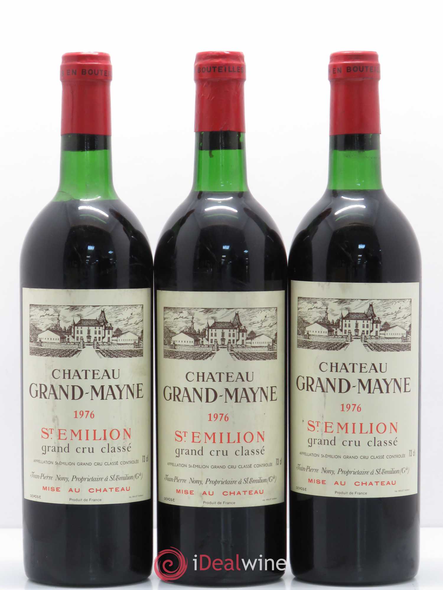 Château Grand Mayne Grand Cru Classé 1976 - Lot de 3 bouteilles - 0