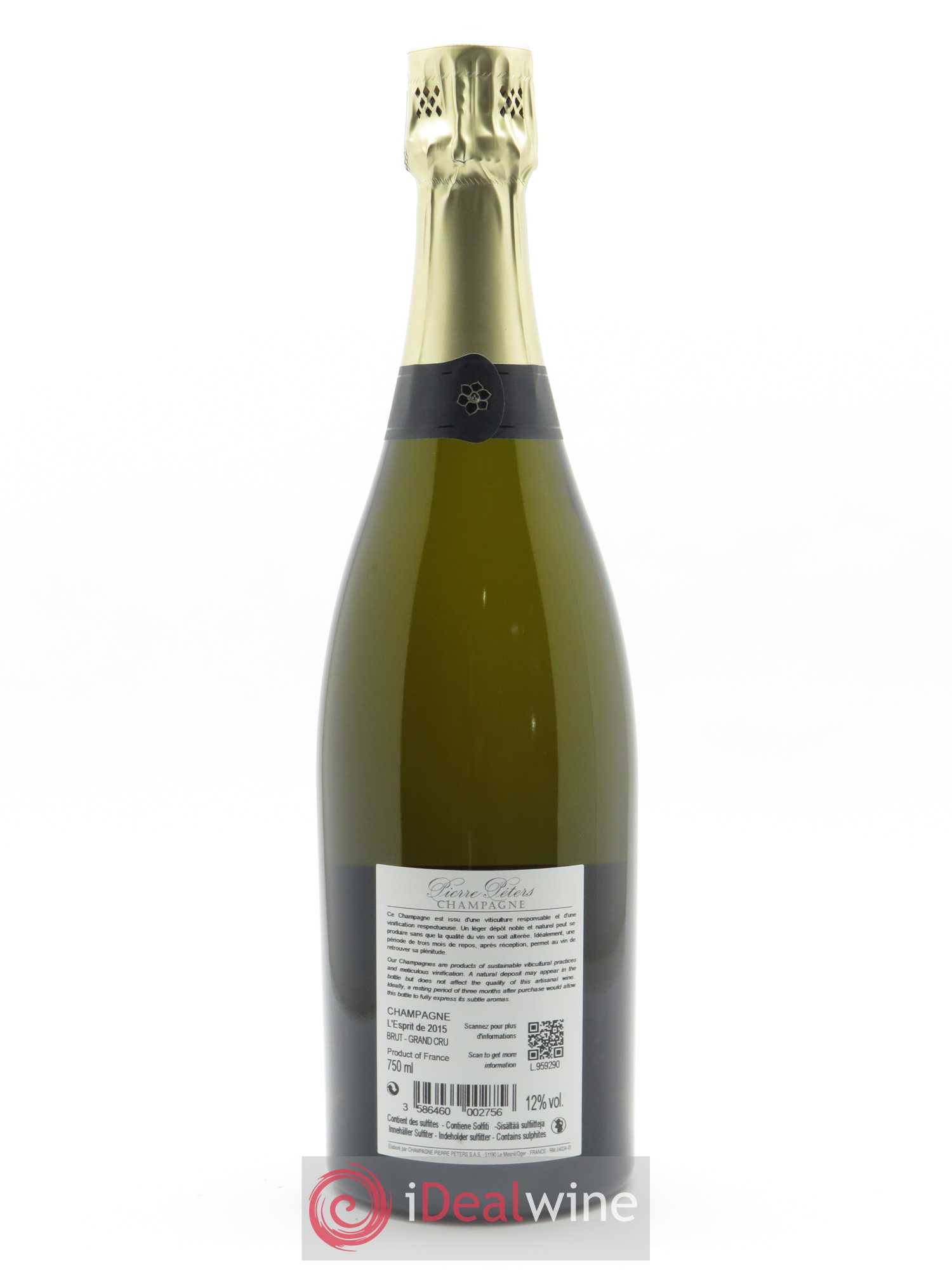l'Esprit Blanc de Blancs Brut Pierre Péters 2015 - Lot de 1 bouteille - 1