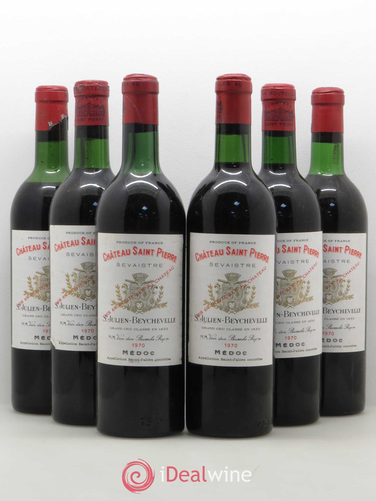 Château Saint-Pierre 4ème Grand Cru Classé 1970 - Lot de 6 bouteilles - 0
