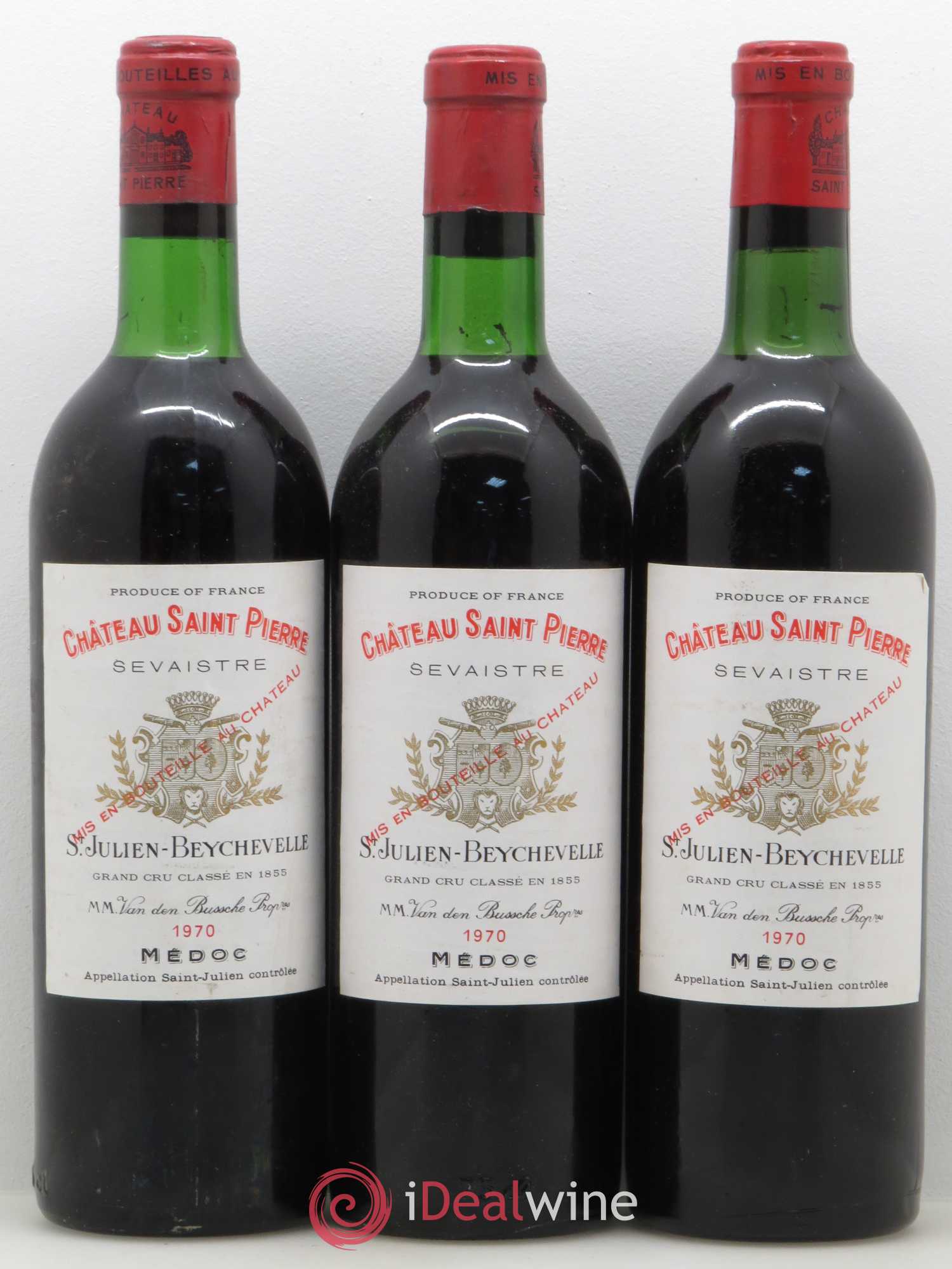 Château Saint-Pierre 4ème Grand Cru Classé 1970 - Lot de 3 bouteilles - 0