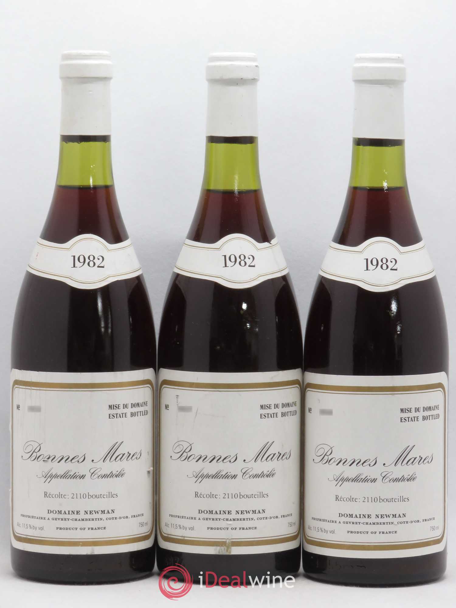 Bonnes-Mares Grand Cru Domaine Newman 1982 - Lot de 3 bouteilles - 0