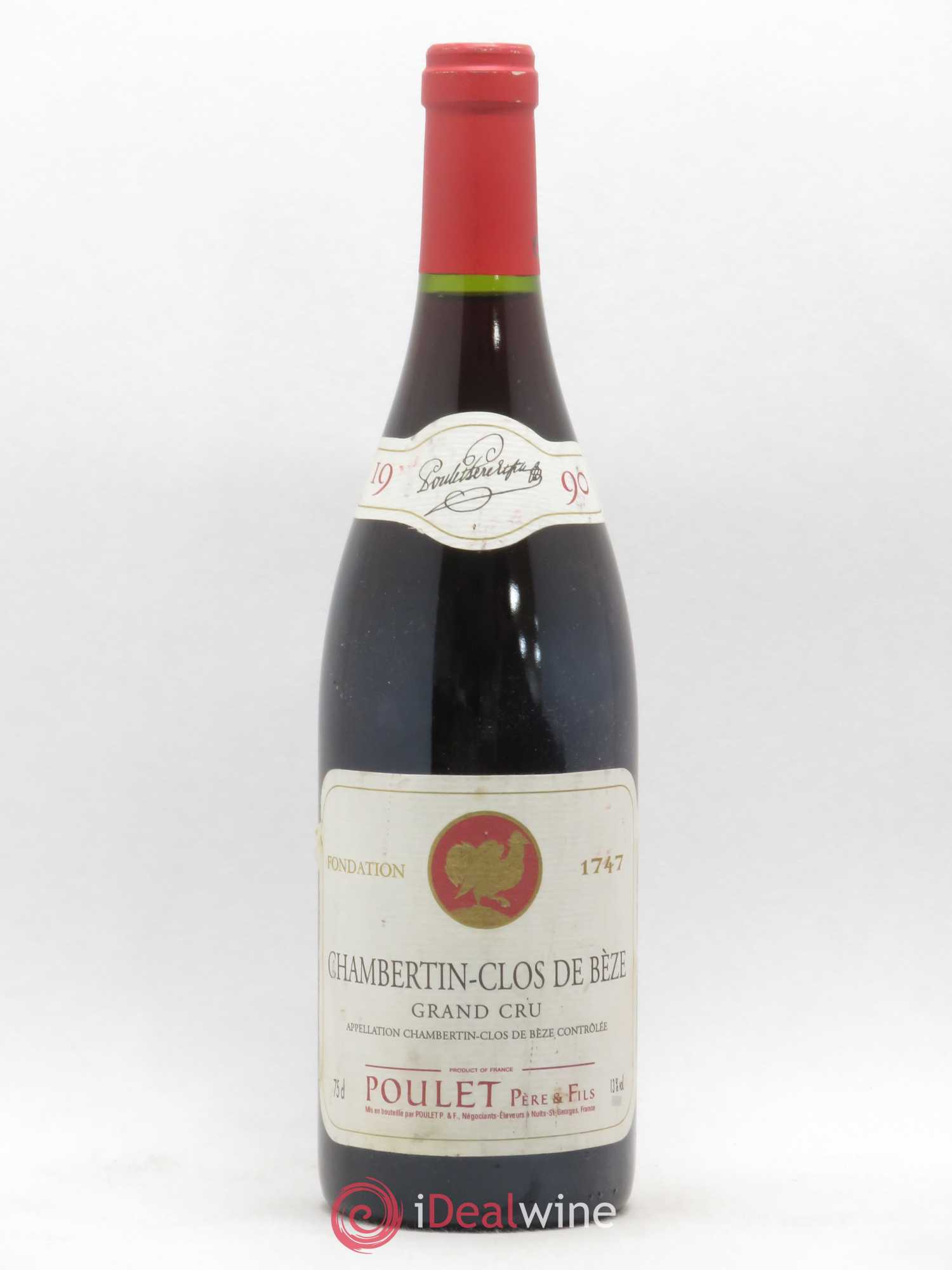 Chambertin Clos de Bèze Grand Cru Poulet Père et Fils 1990 - Lot de 1 bouteille - 0