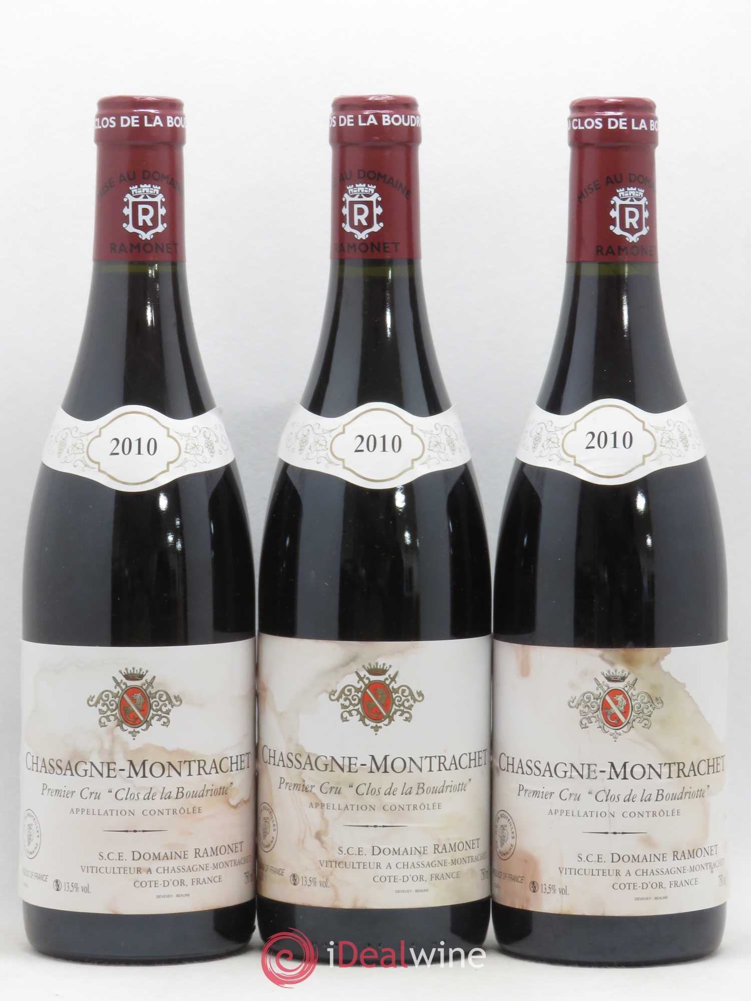 Chassagne-Montrachet 1er Cru Clos de la Boudriotte Ramonet (Domaine) 2010 - Lot de 3 bouteilles - 0