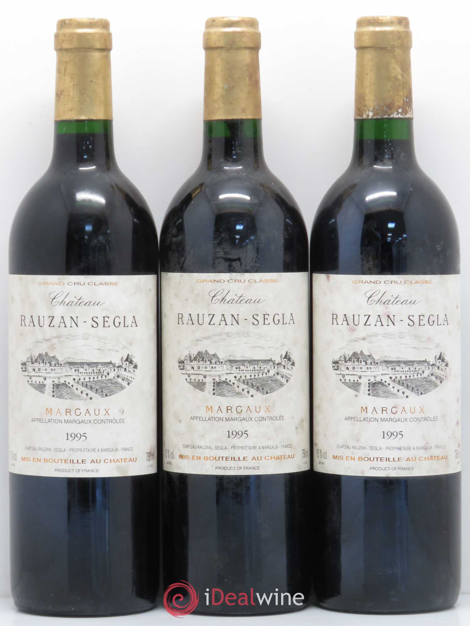 Château Rauzan Ségla Grand Cru Classé 1995 - Lot de 3 bouteilles - 0