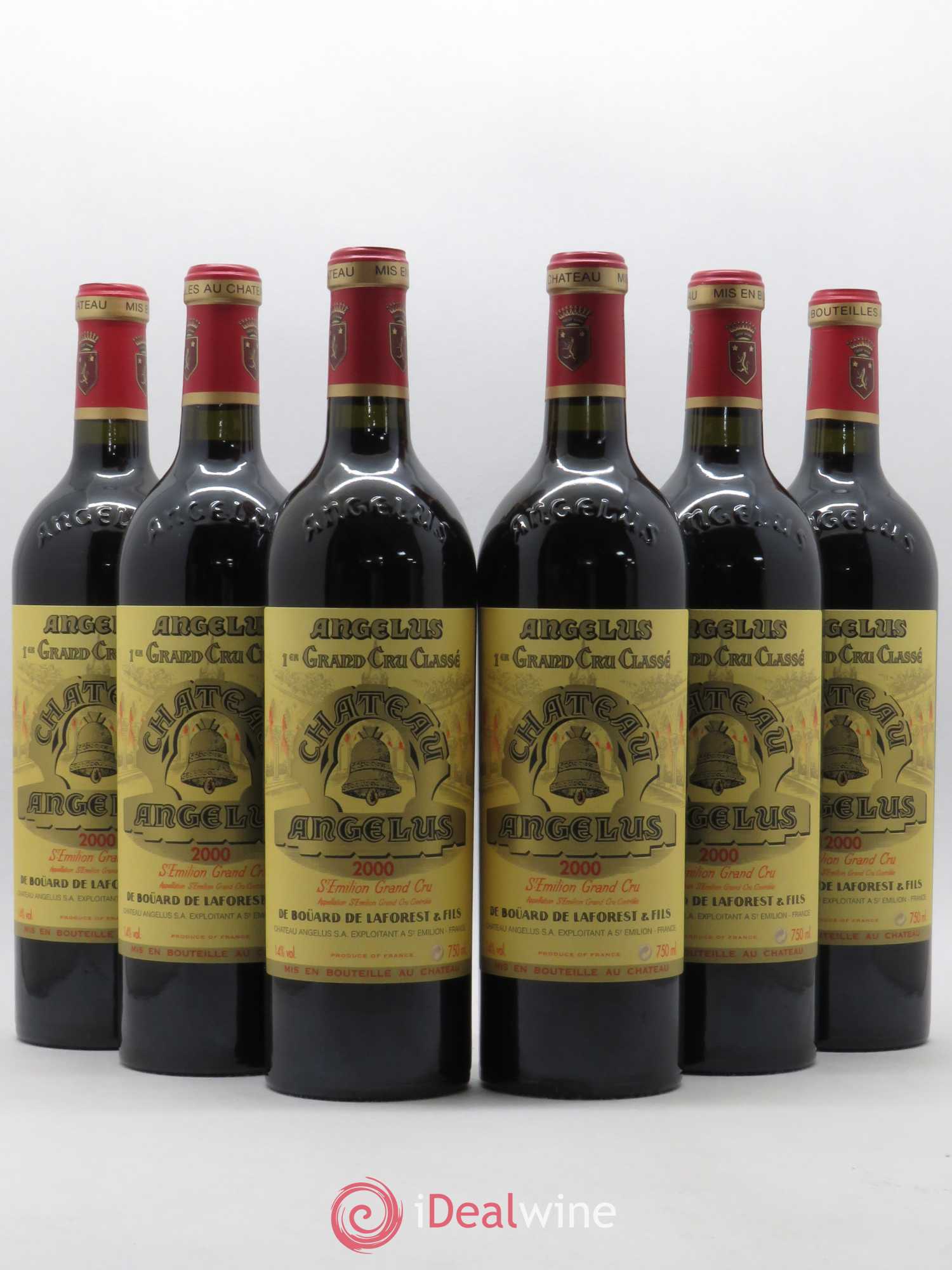 Château Angélus 1er Grand Cru Classé A 2000 - Lot de 6 bouteilles - 0