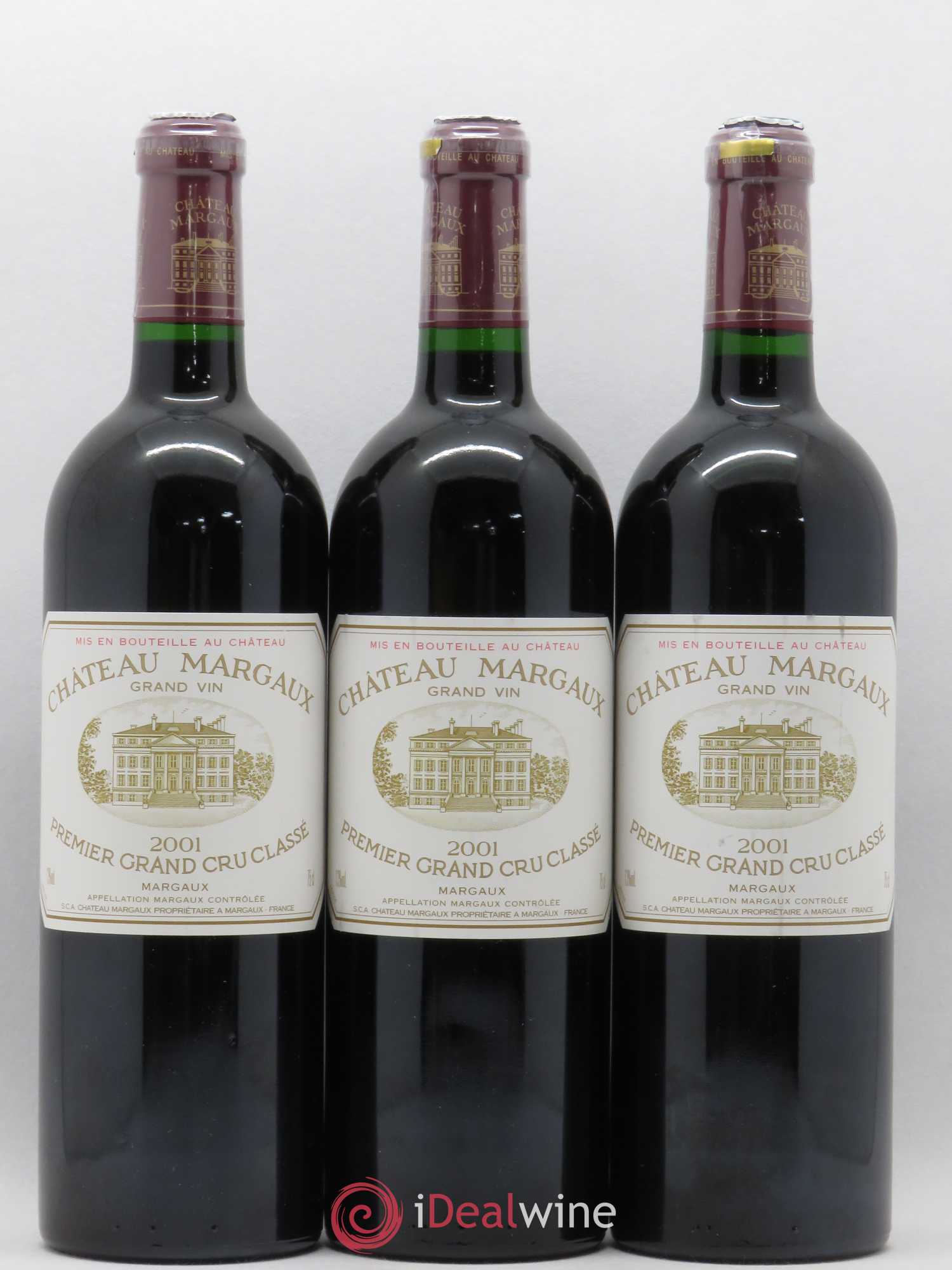 Château Margaux 1er Grand Cru Classé 2001 - Lot de 3 bouteilles - 0