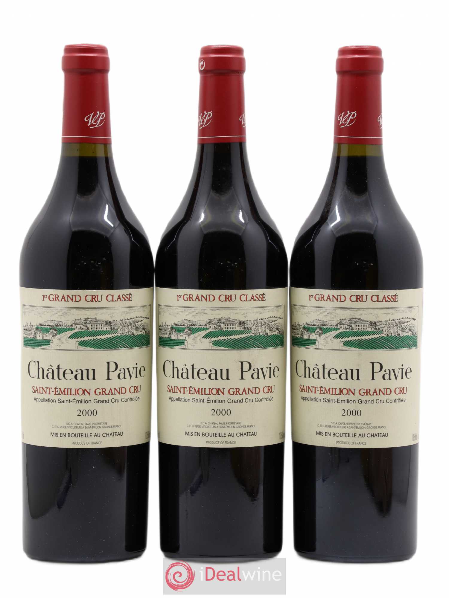 Château Pavie 1er Grand Cru Classé A 2000 - Lot de 3 bouteilles - 0