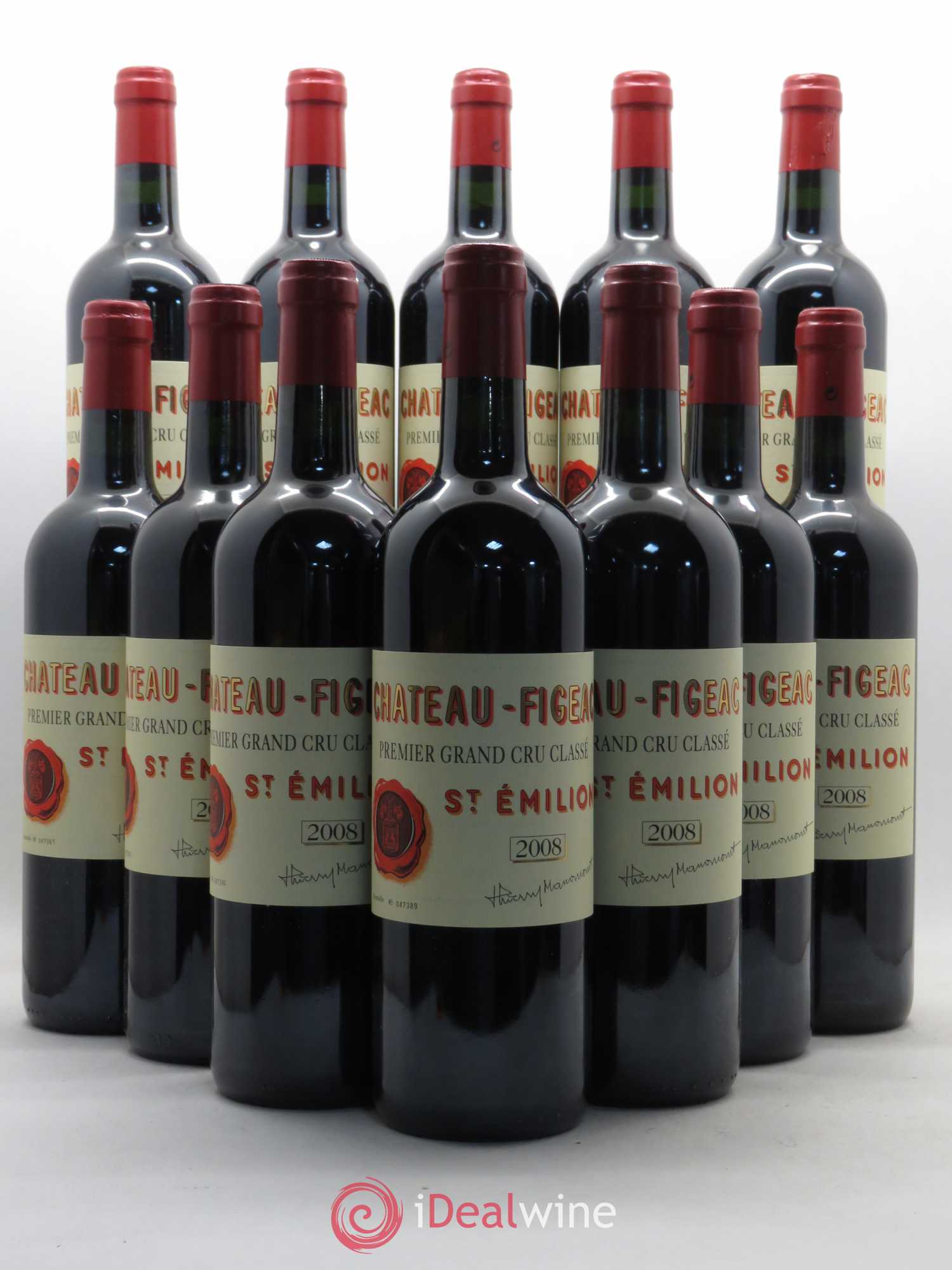 Château Figeac 1er Grand Cru Classé A 2008 - Lot de 12 bouteilles - 0