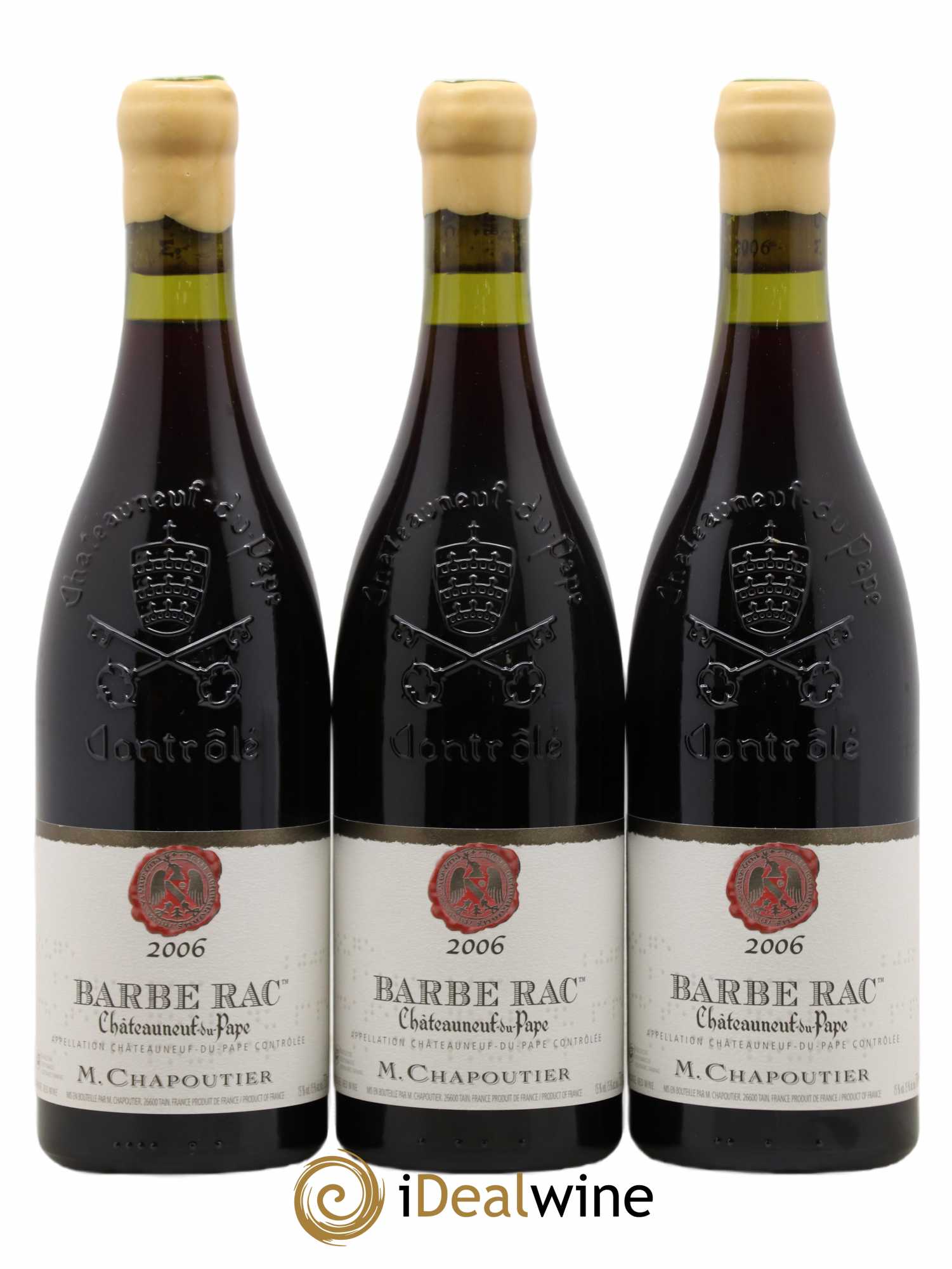 Châteauneuf-du-Pape Barbe Rac Chapoutier 2006 - Lot de 3 bouteilles - 0