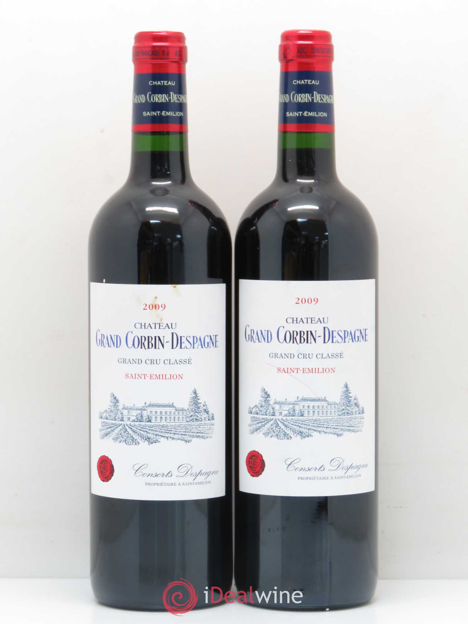 Château Grand Corbin Despagne Grand Cru Classé 2009 - Lot de 2 bouteilles - 0
