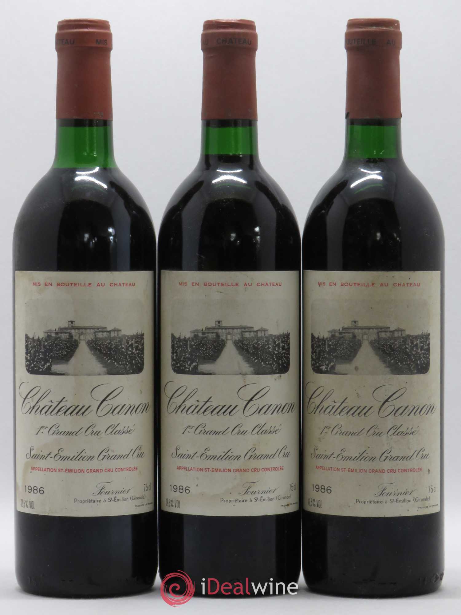 Château Canon 1er Grand Cru Classé B 1986 - Lot de 3 bouteilles - 0